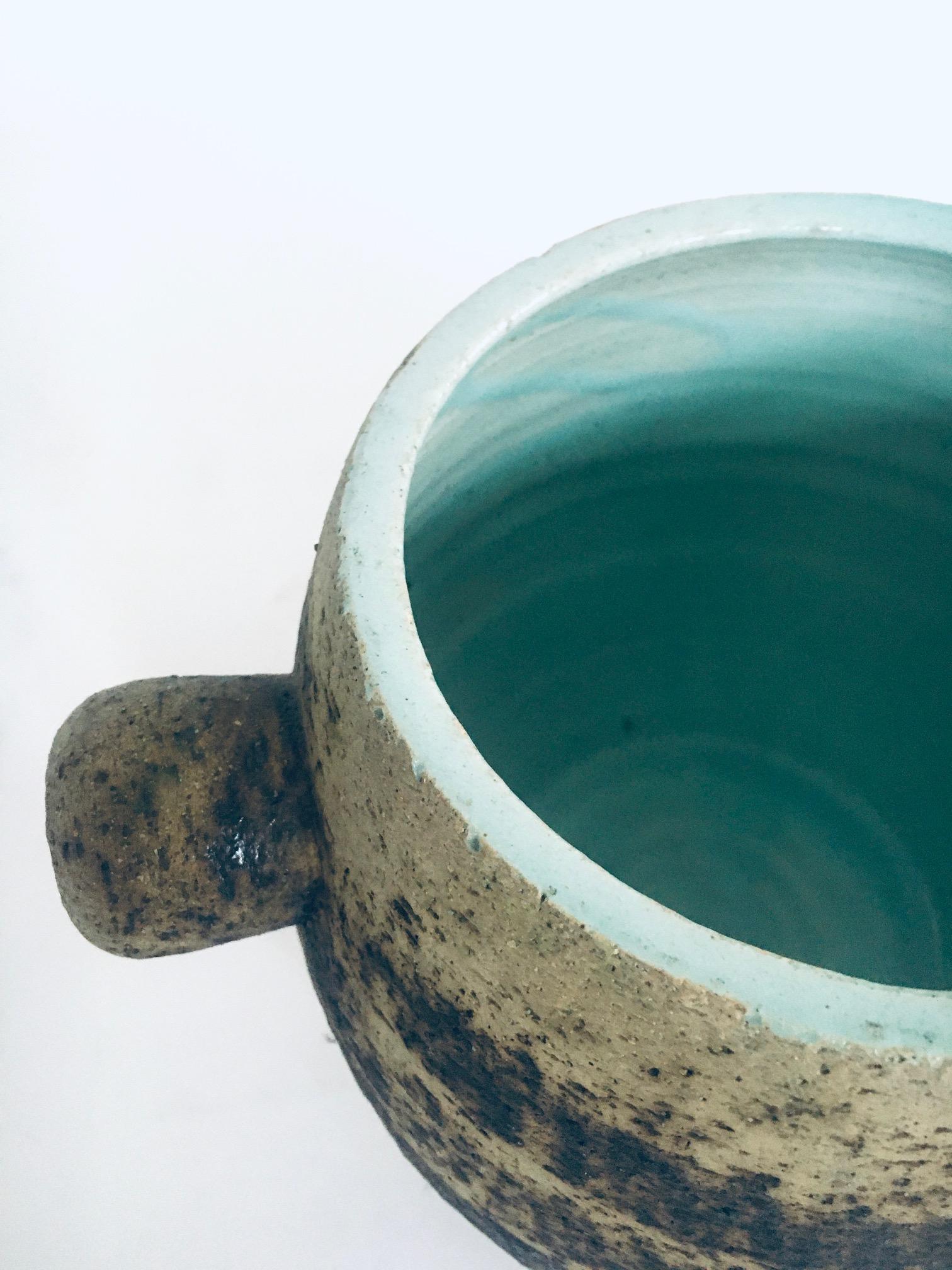 Brutalist Dutch Art Ceramic Jar Pot by Pieter Groeneveldt, Netherlands 1960's For Sale 10