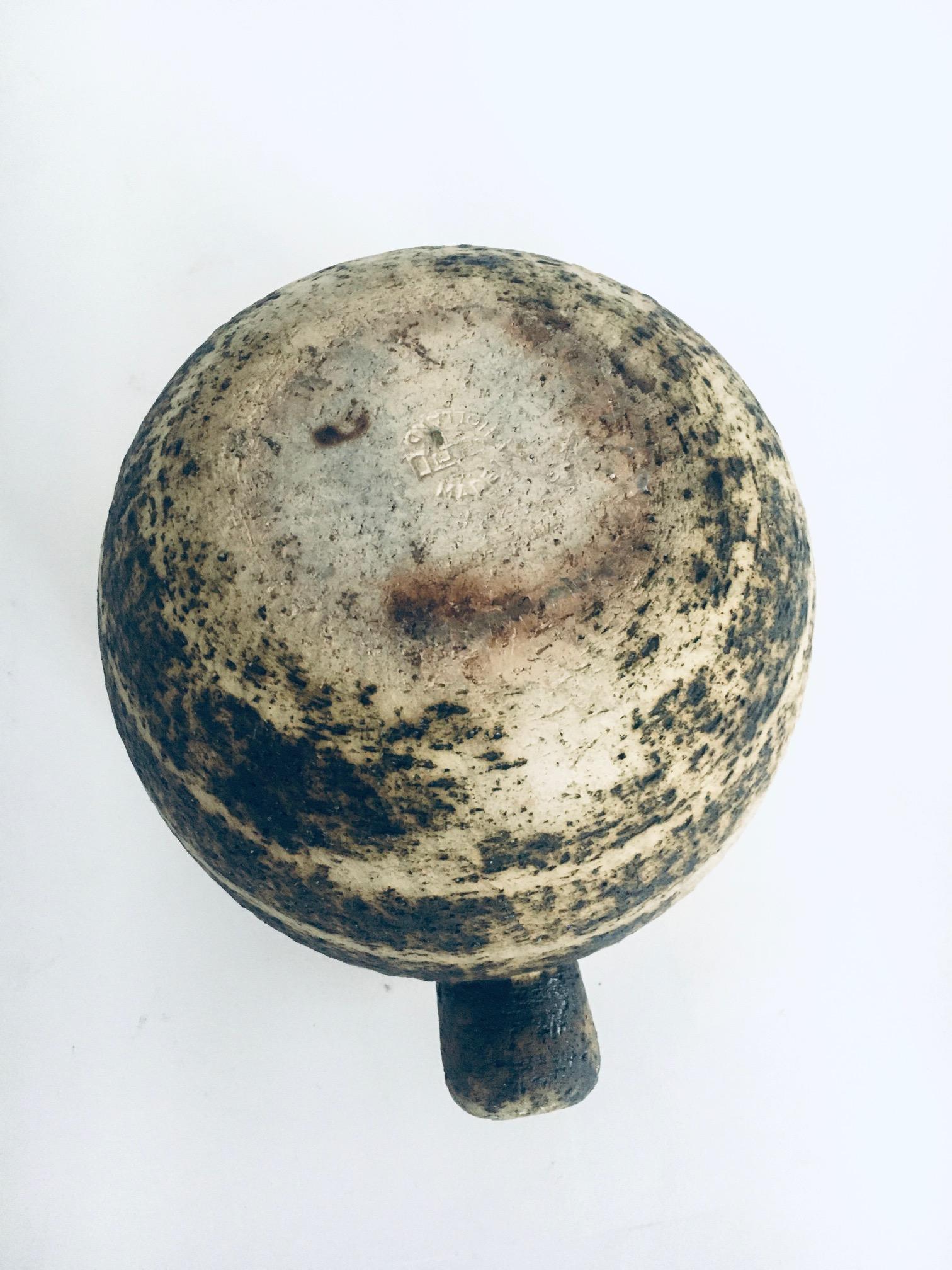 Brutalist Dutch Art Ceramic Jar Pot by Pieter Groeneveldt, Netherlands 1960's For Sale 13