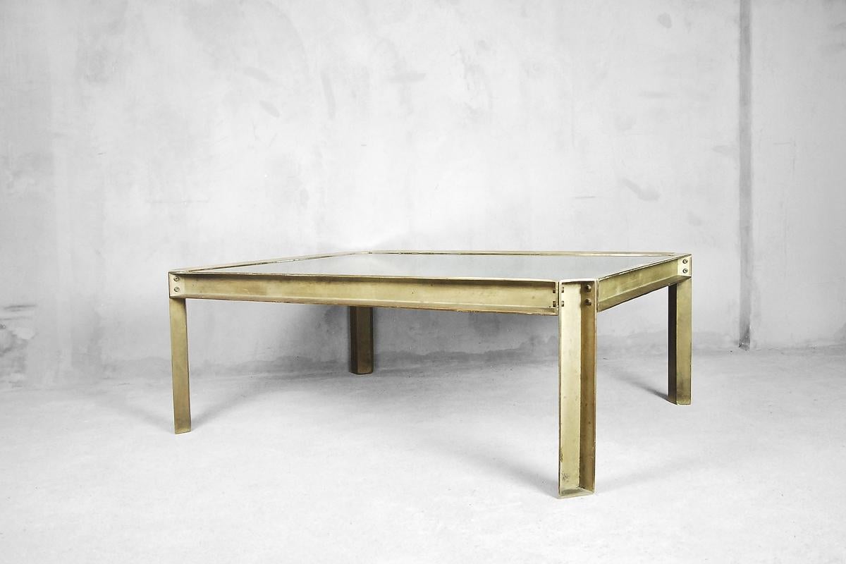 Brutalist Dutch Cast Brass T09 Embassy Coffee Table by Peter Ghyczy, 1970s For Sale 7