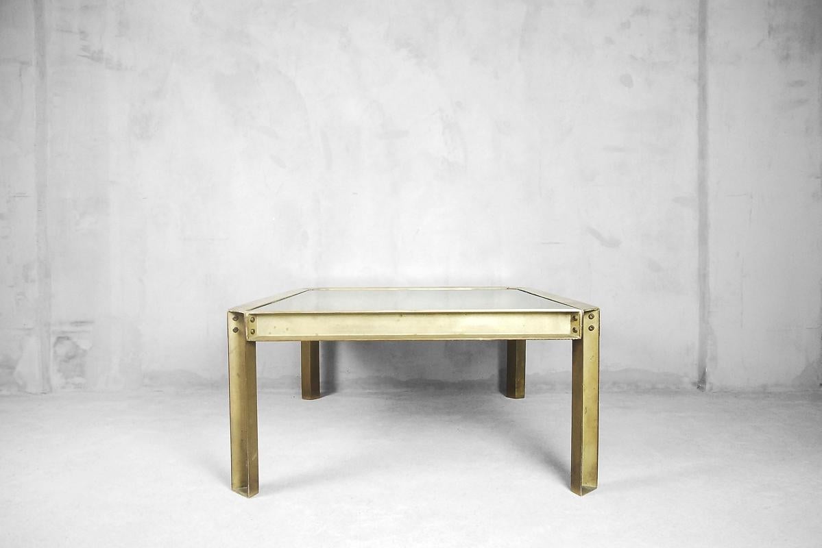 Brutalist Dutch Cast Brass T09 Embassy Coffee Table by Peter Ghyczy, 1970s For Sale 3