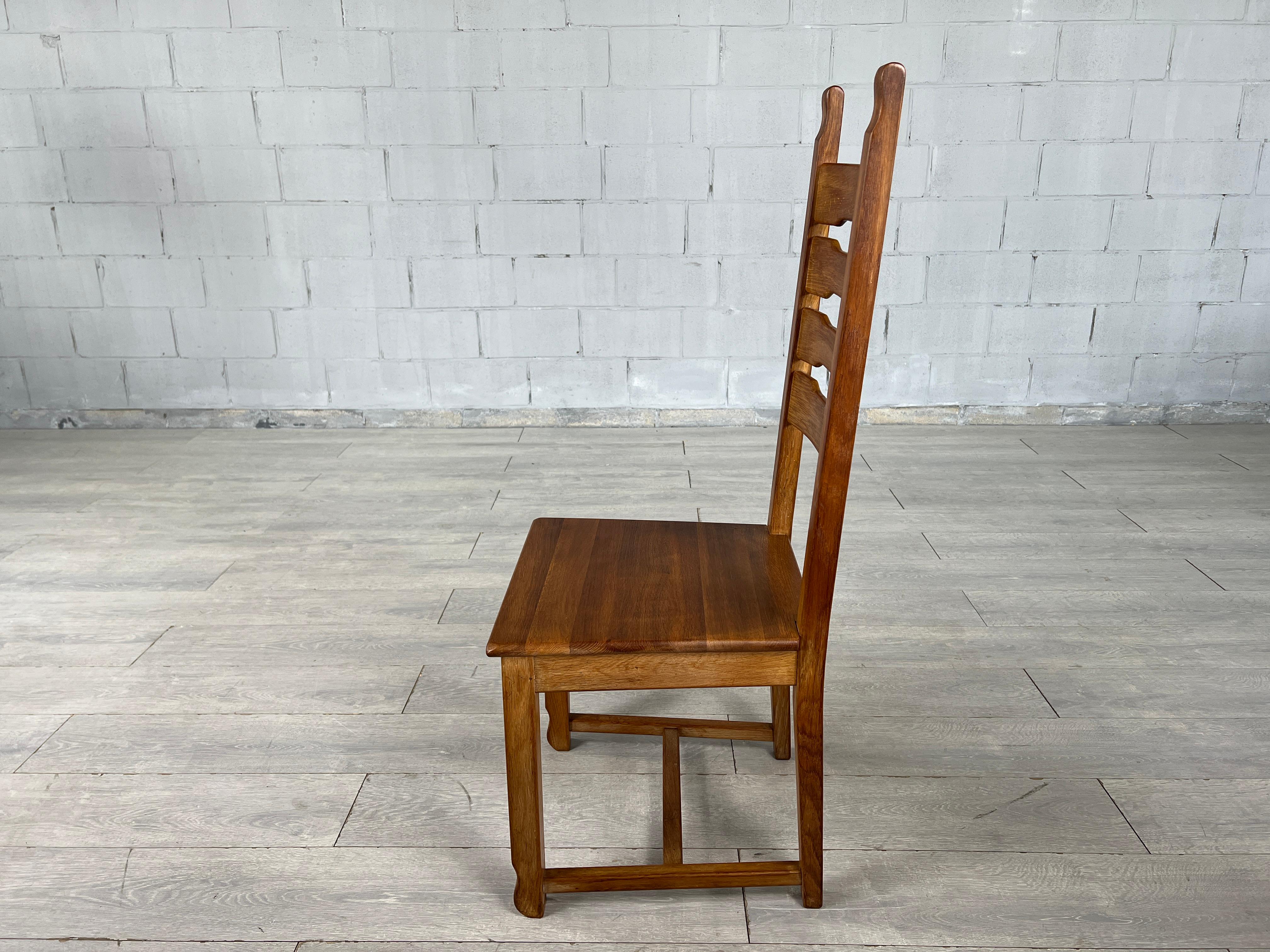 Brutalist Dutch Ladder Back Dining Chairs - 6er Set (20. Jahrhundert) im Angebot