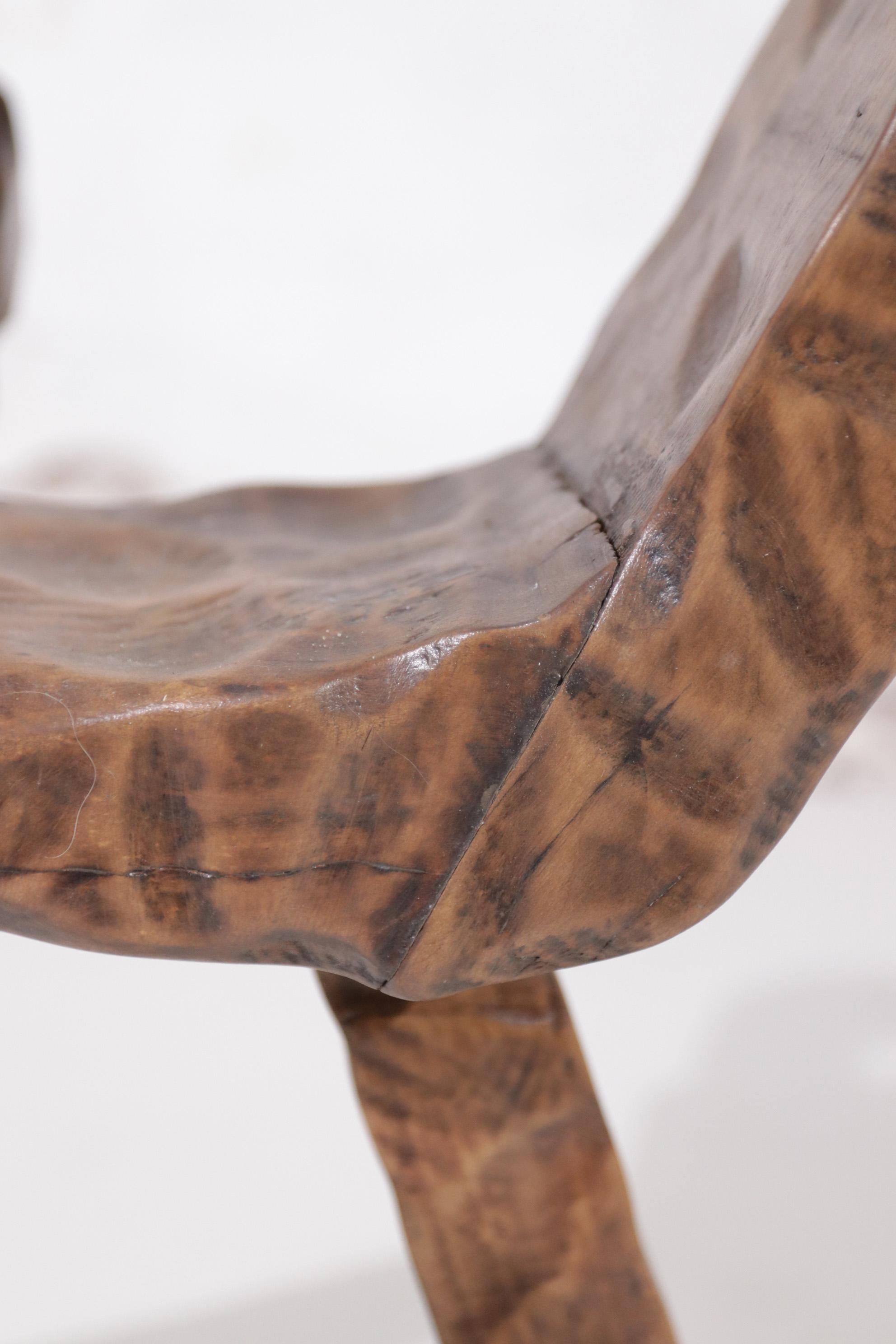 Brutalist Spanish Mid-Century Sculptural Tripod Chair '50 For Sale 10