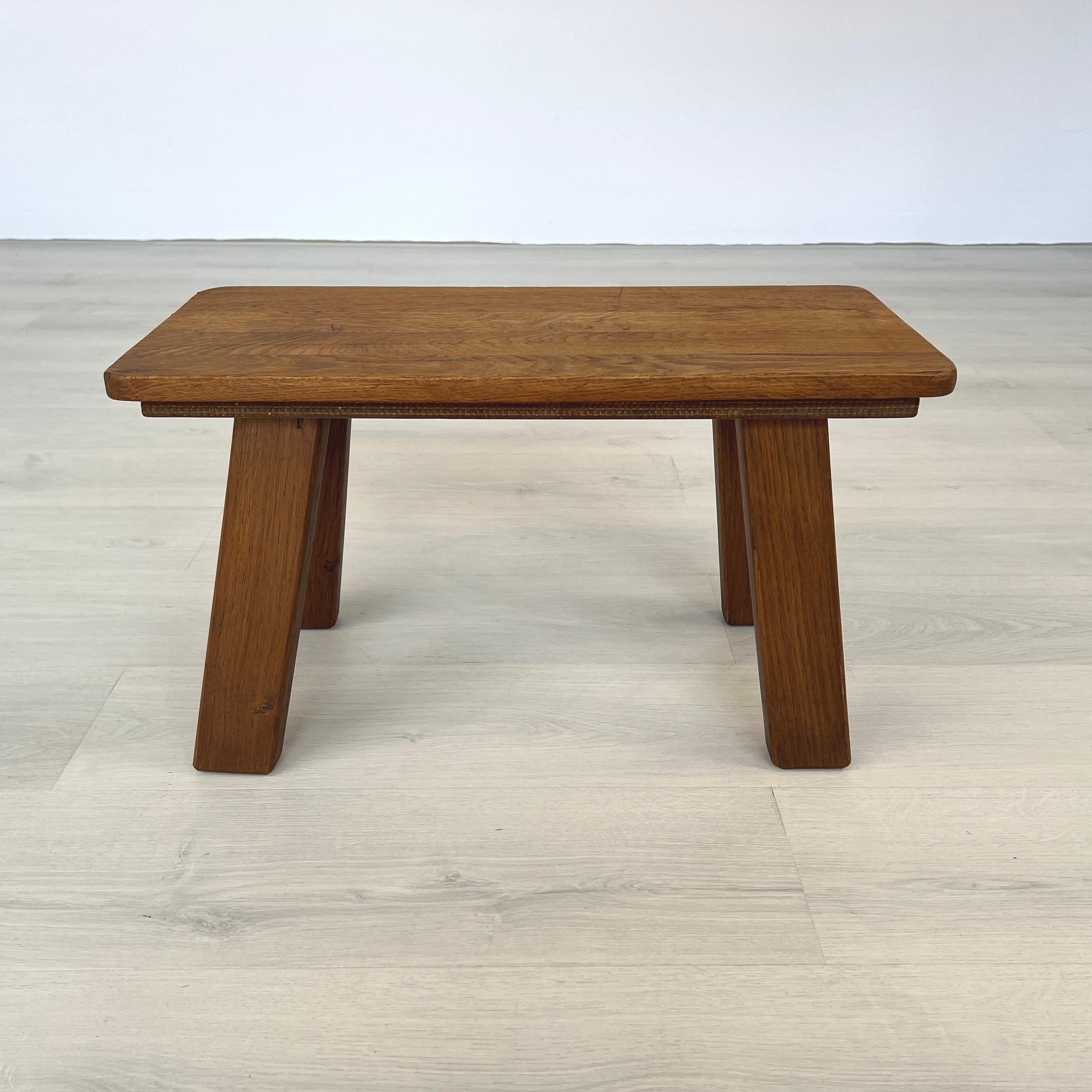 Brutalist Dutch Oak Coffee Table In Good Condition For Sale In Bridgeport, CT