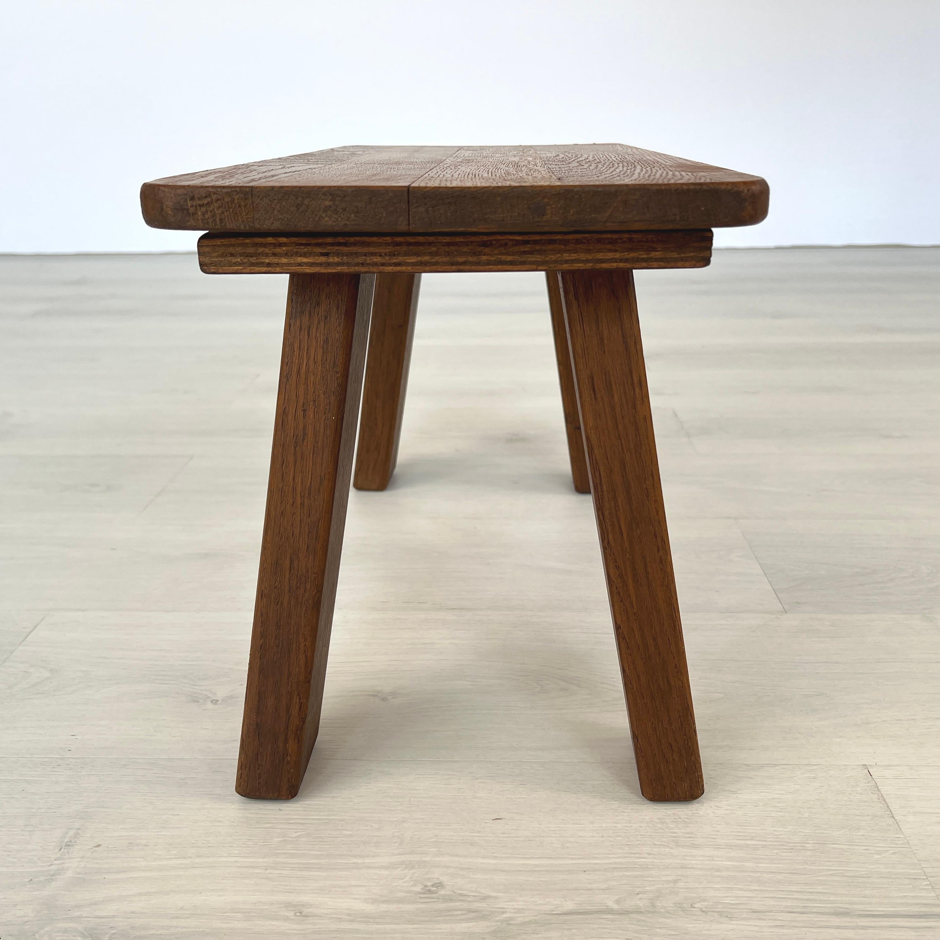 20th Century Brutalist Dutch Oak Coffee Table For Sale