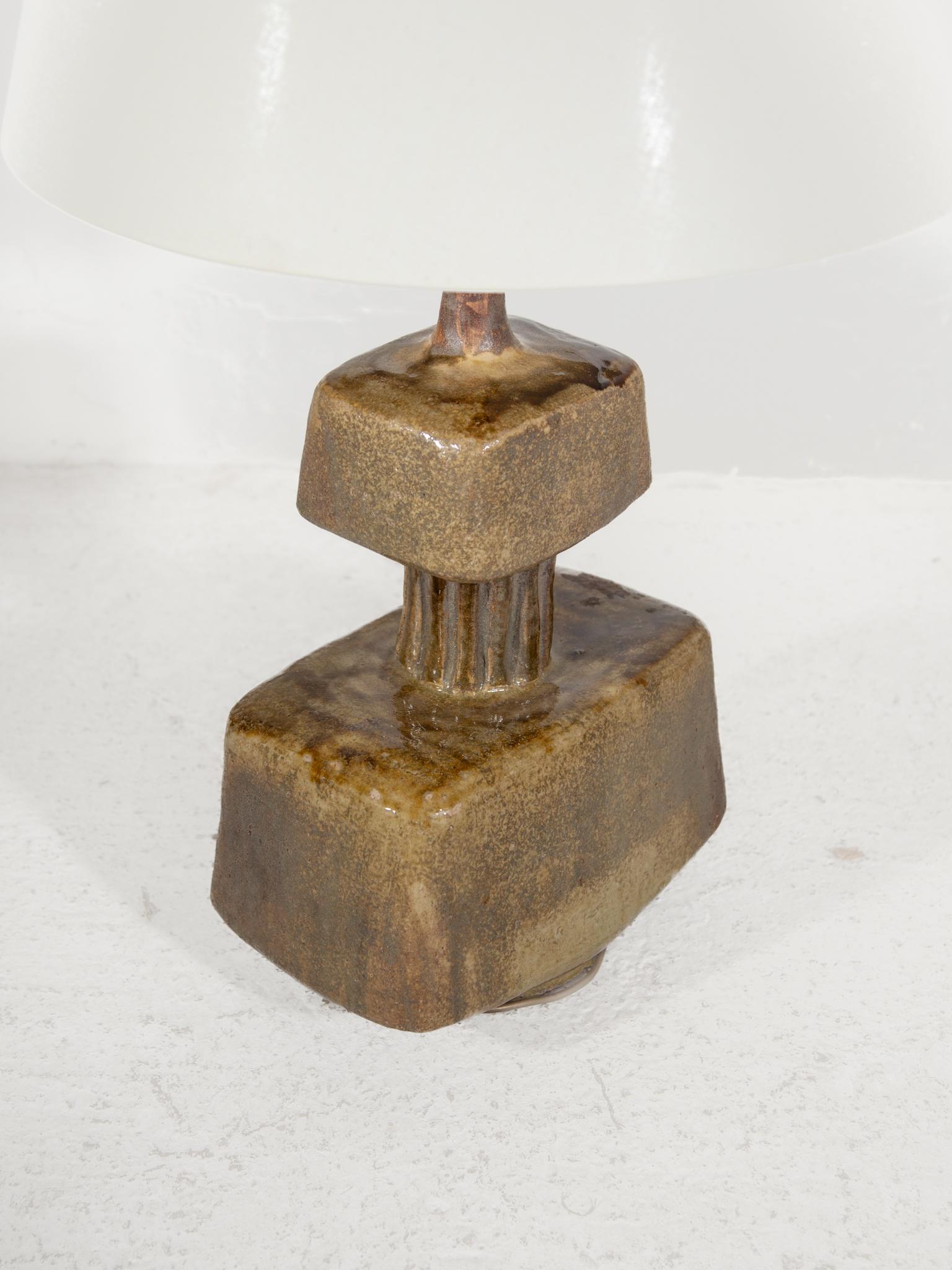 Lampadaire et lampe de table brutaliste en céramique émaillée, 1970 en vente 3