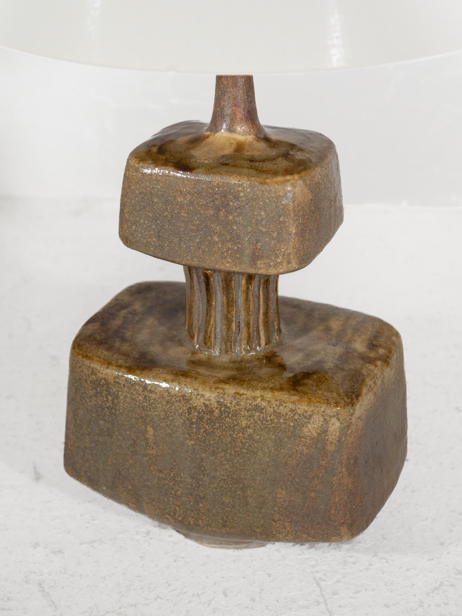 Lampadaire et lampe de table brutaliste en céramique émaillée, 1970 en vente 2