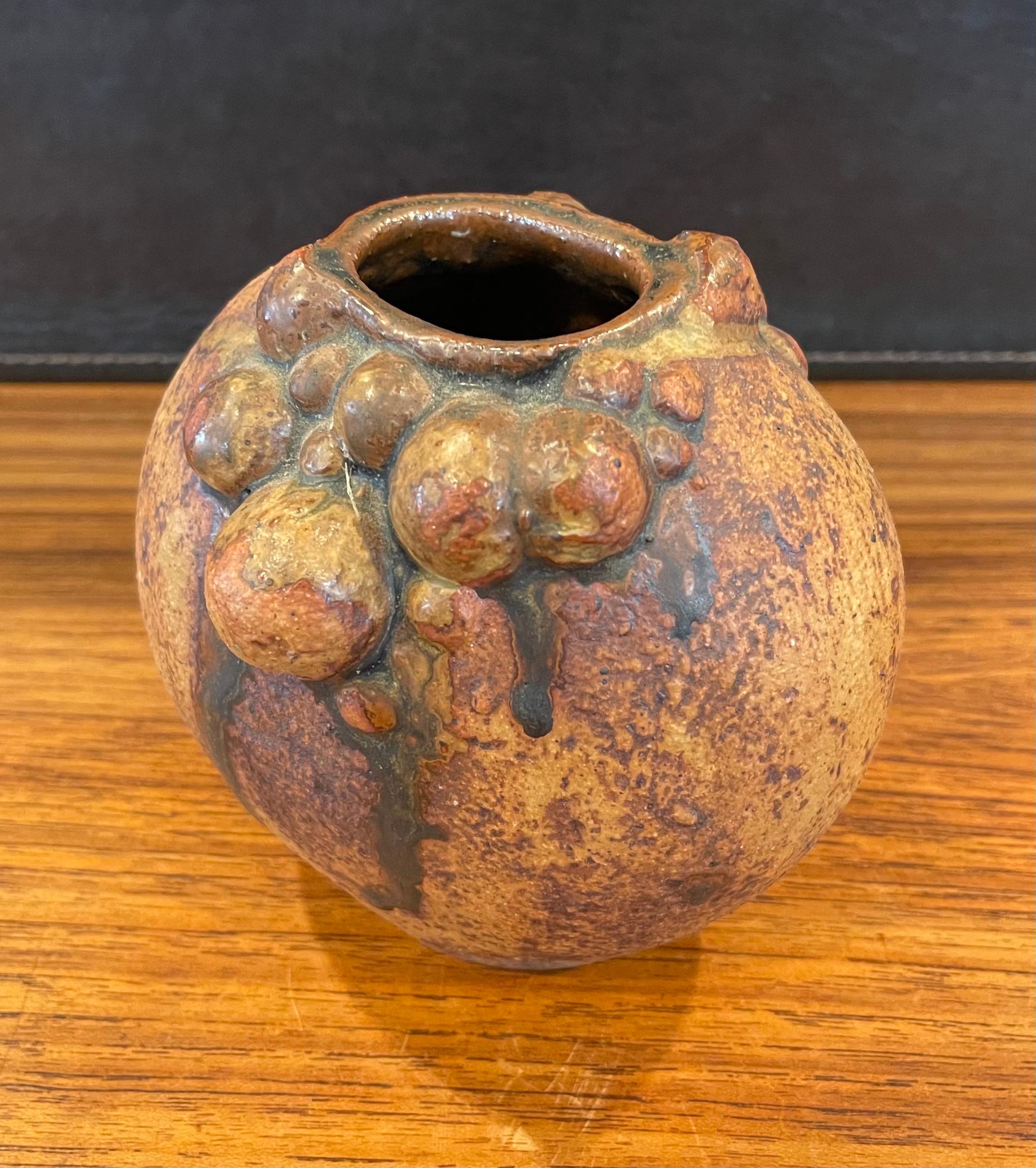 20th Century Brutalist Earthenware Pottery Vase by Bernard Rooke For Sale
