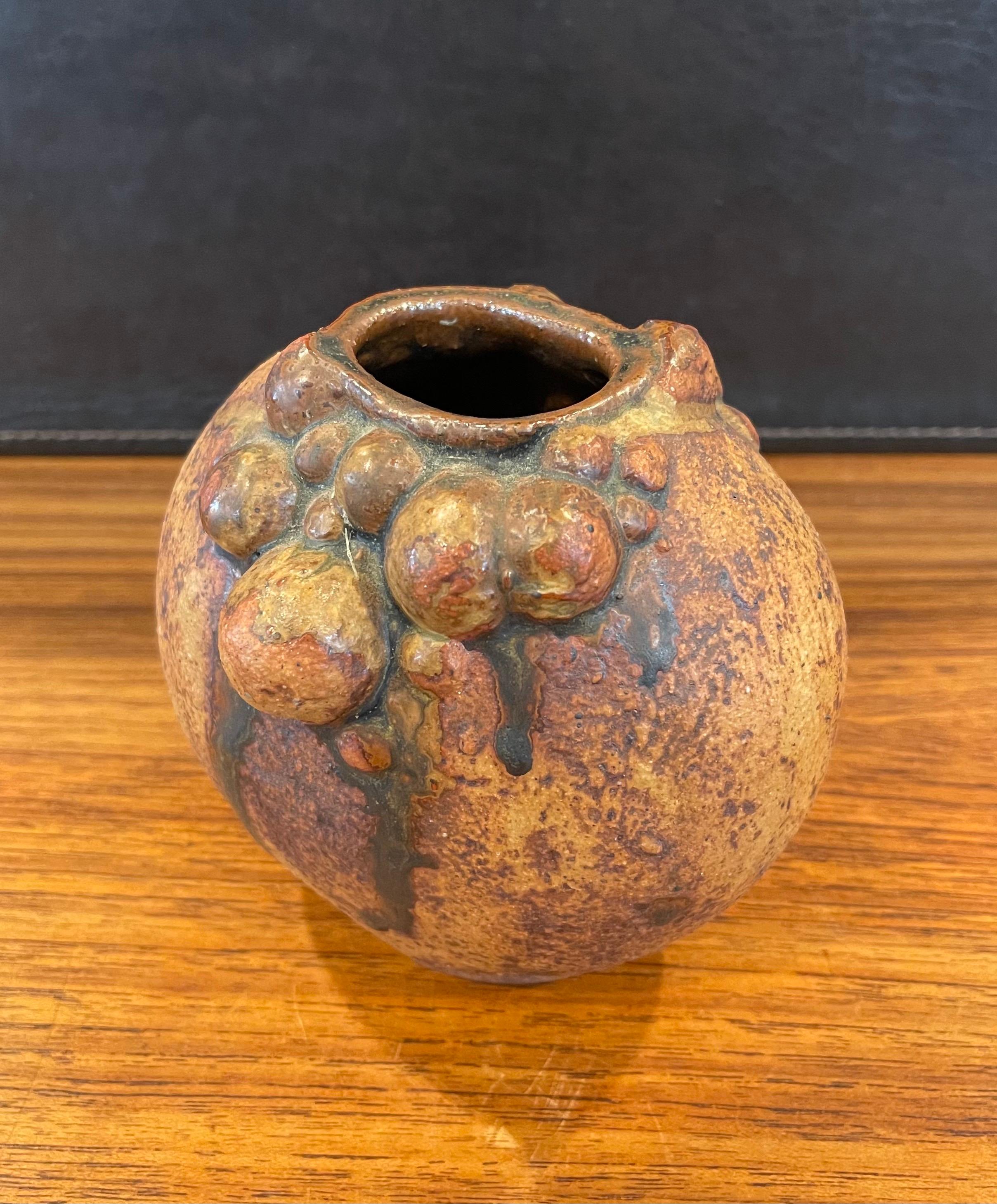 Brutalist Earthenware Pottery Vase by Bernard Rooke For Sale 1