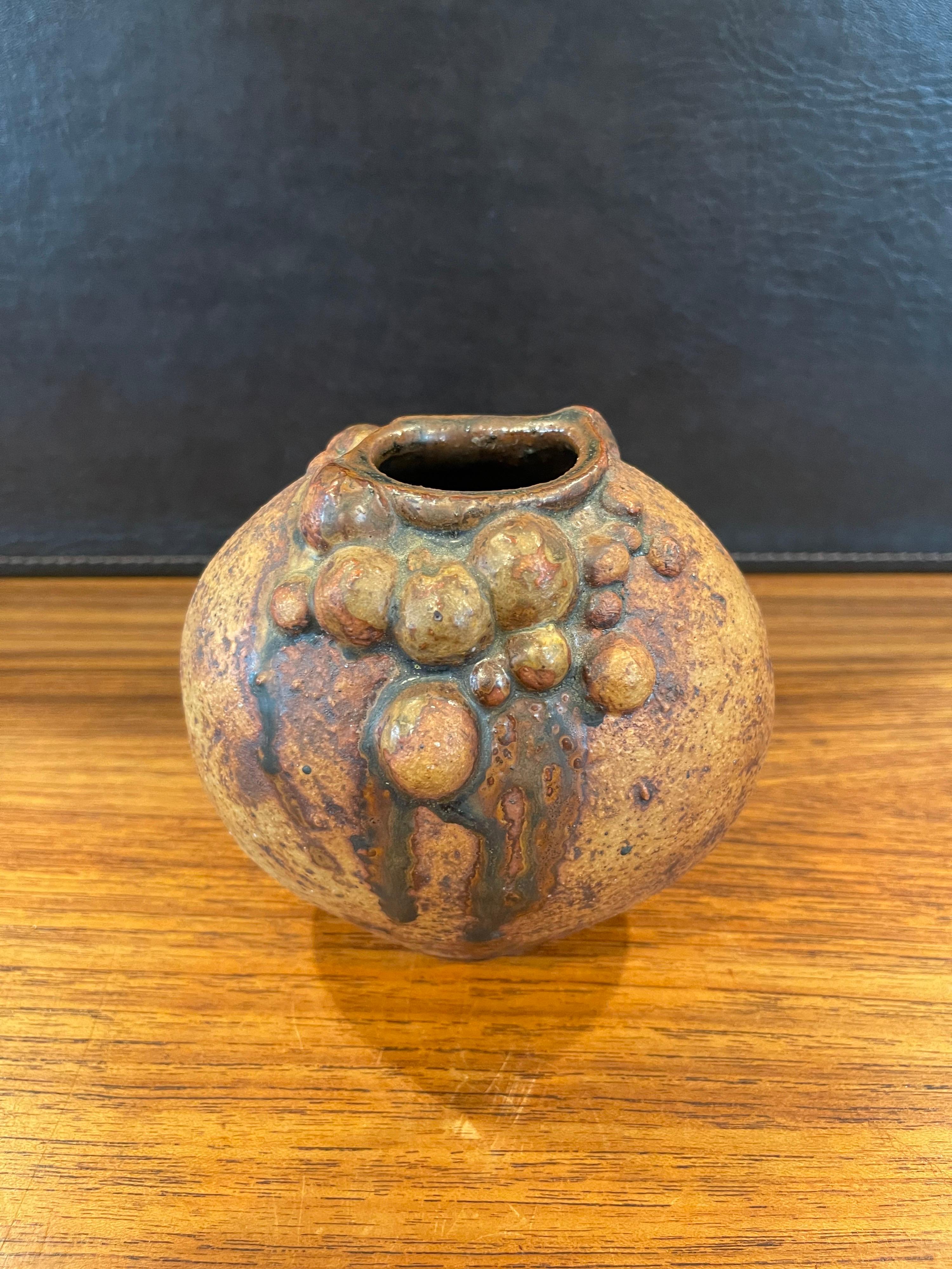 American Brutalist Earthenware Pottery Vase by Bernard Rooke For Sale