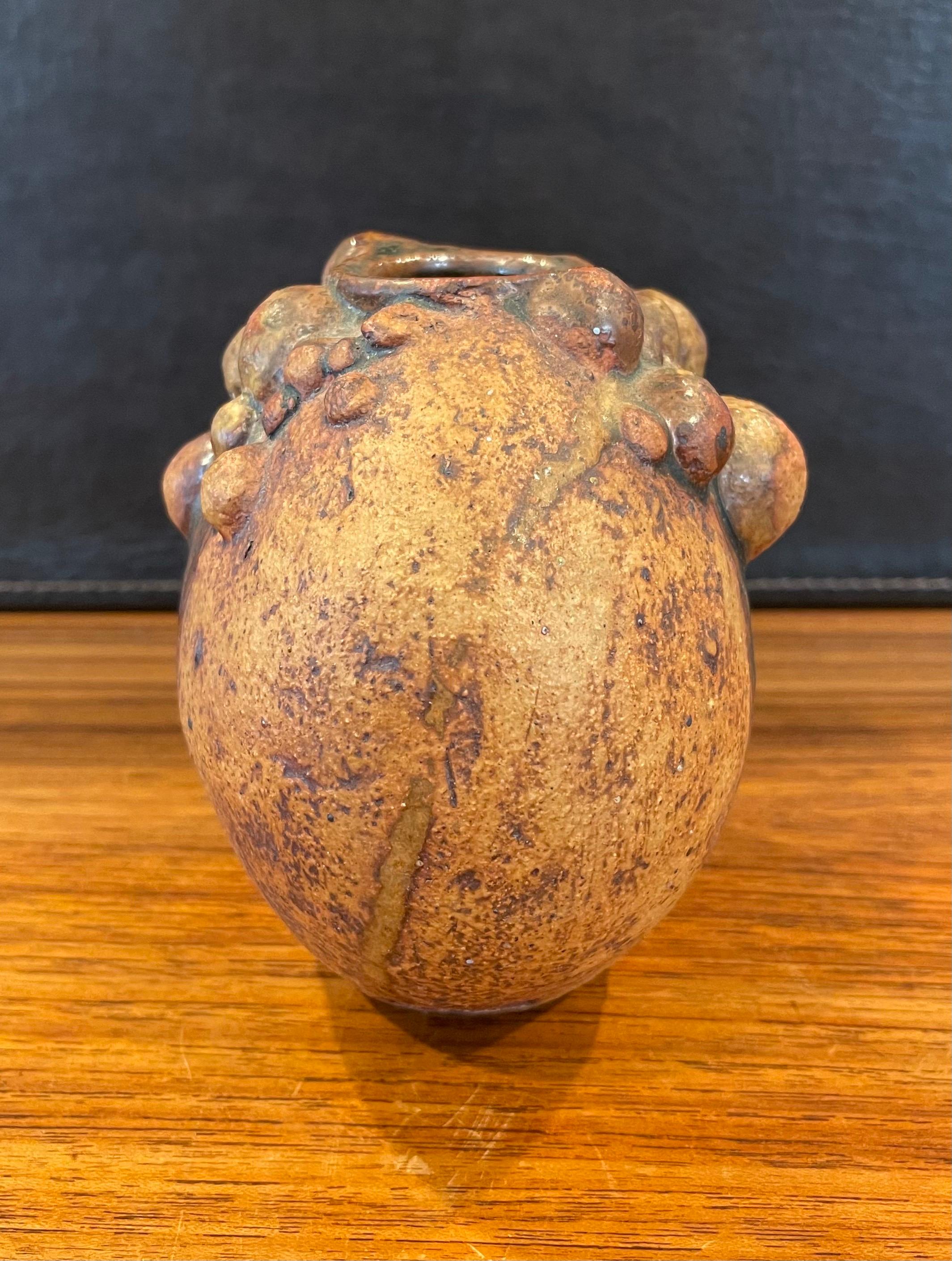Hand-Crafted Brutalist Earthenware Pottery Vase by Bernard Rooke For Sale