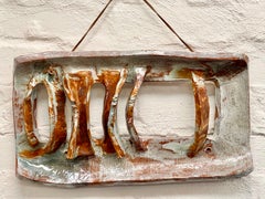 Brutalist Earthenware Slab Wall Hanging Sculpture 1970s After Peter Voulkos