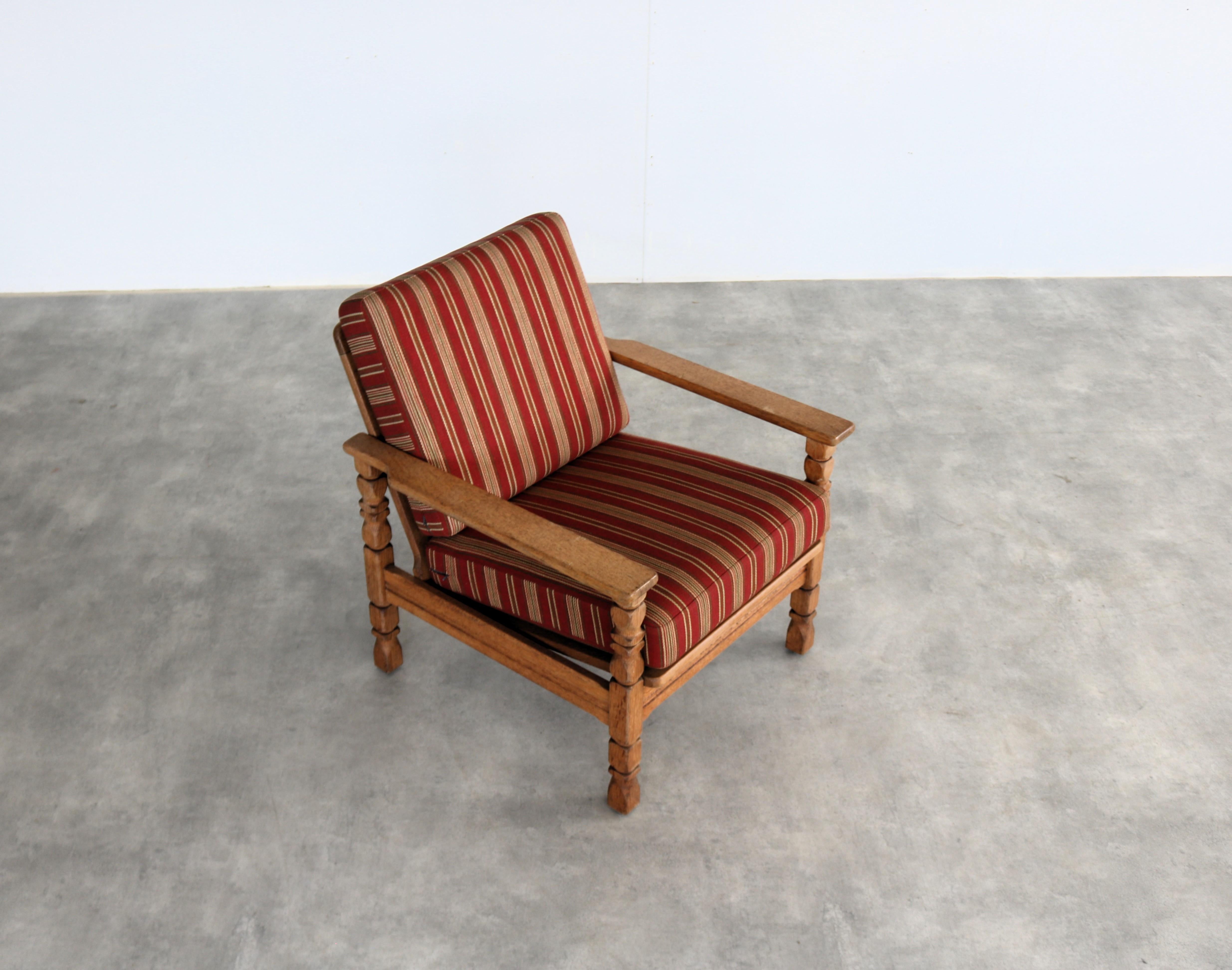 brutalist easy chair  vintage armchair  1960s  oak For Sale 4