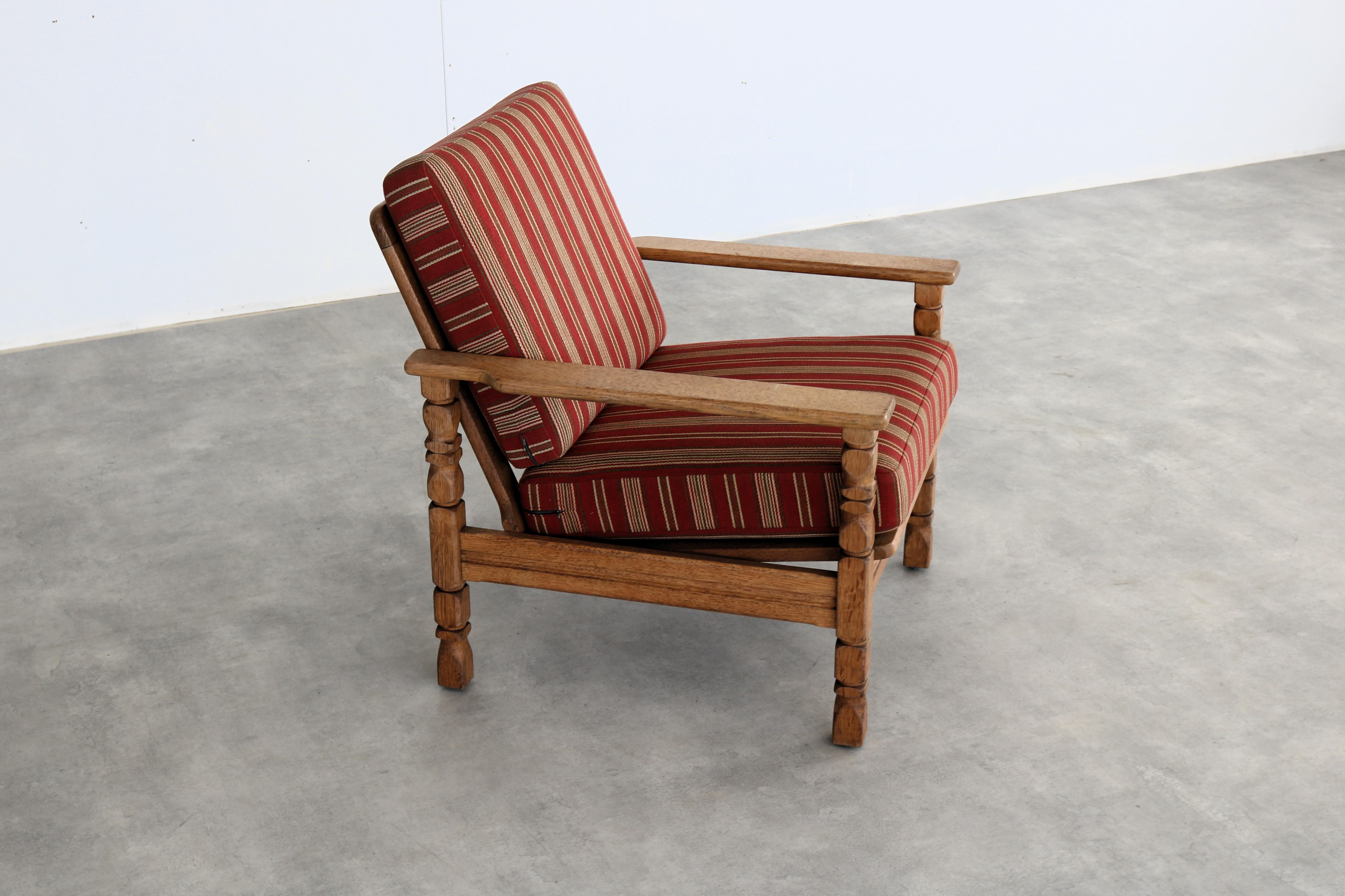 Mid-20th Century brutalist easy chair  vintage armchair  1960s  oak For Sale