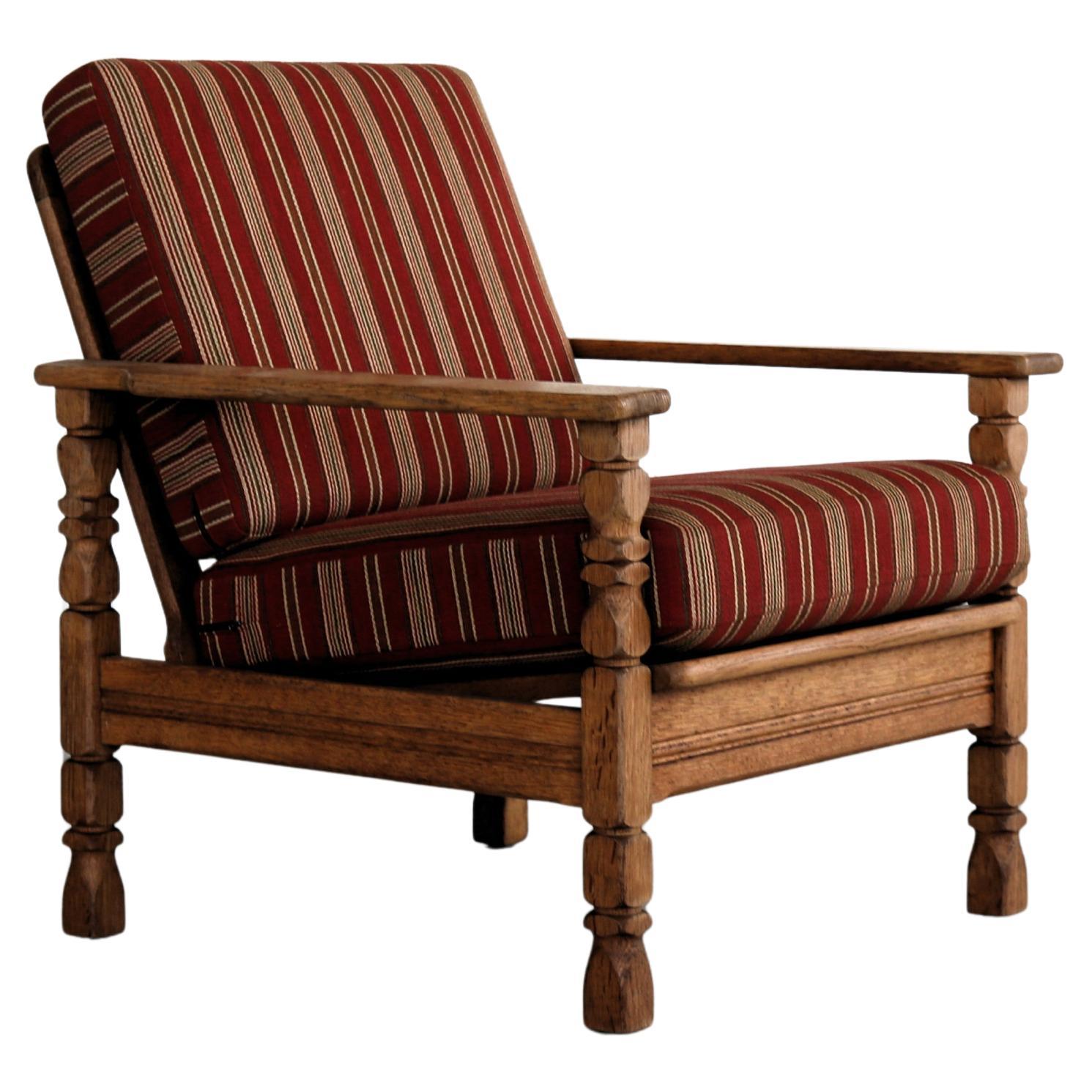 brutalist easy chair  vintage armchair  1960s  oak