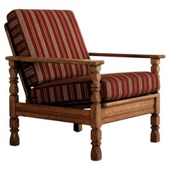 brutalist easy chair  vintage armchair  1960s  oak