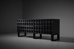 Brutalist Ebonized Oak Sideboard, Belgium, 1970s