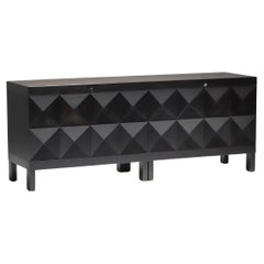 Brutalistisches Sideboard aus ebonisierter Eiche von Jean Batenburg für Mi, Belgien, 1969