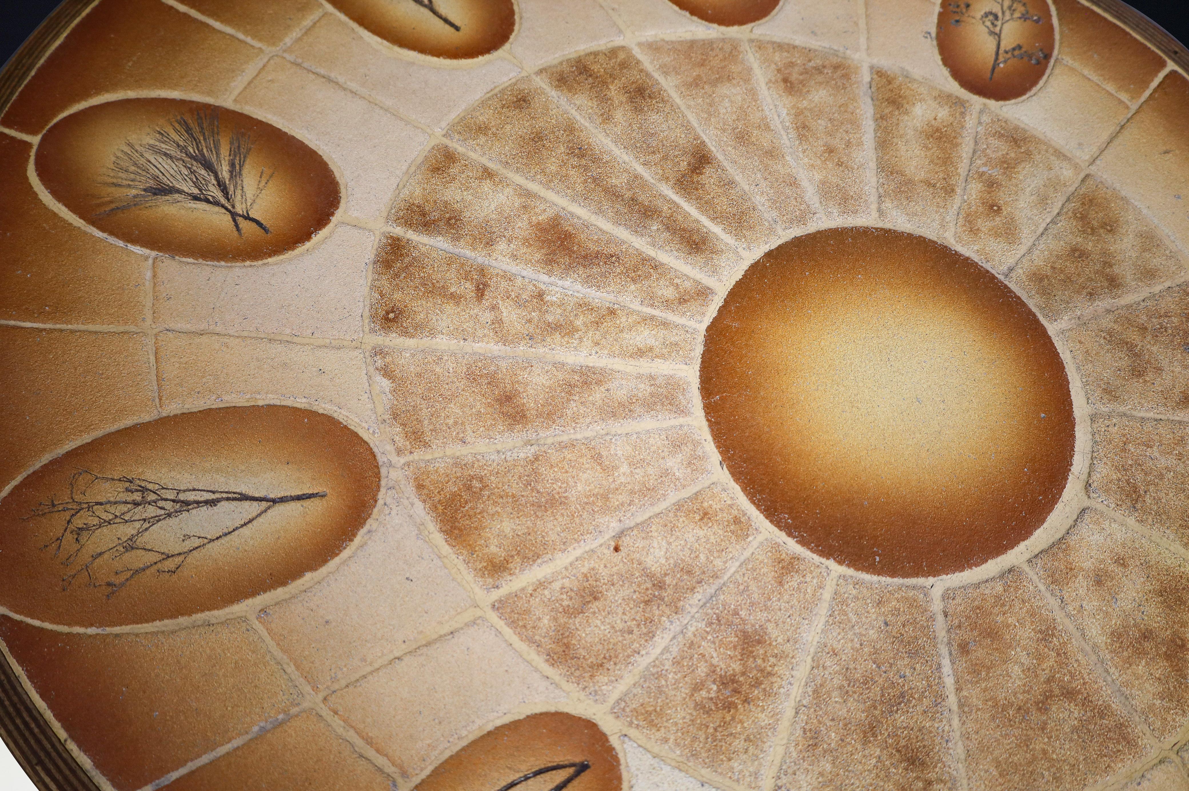 Brutalist Egg-Shaped Vallauris Ceramic Coffee Table by Barrois, France, 1960s For Sale 5