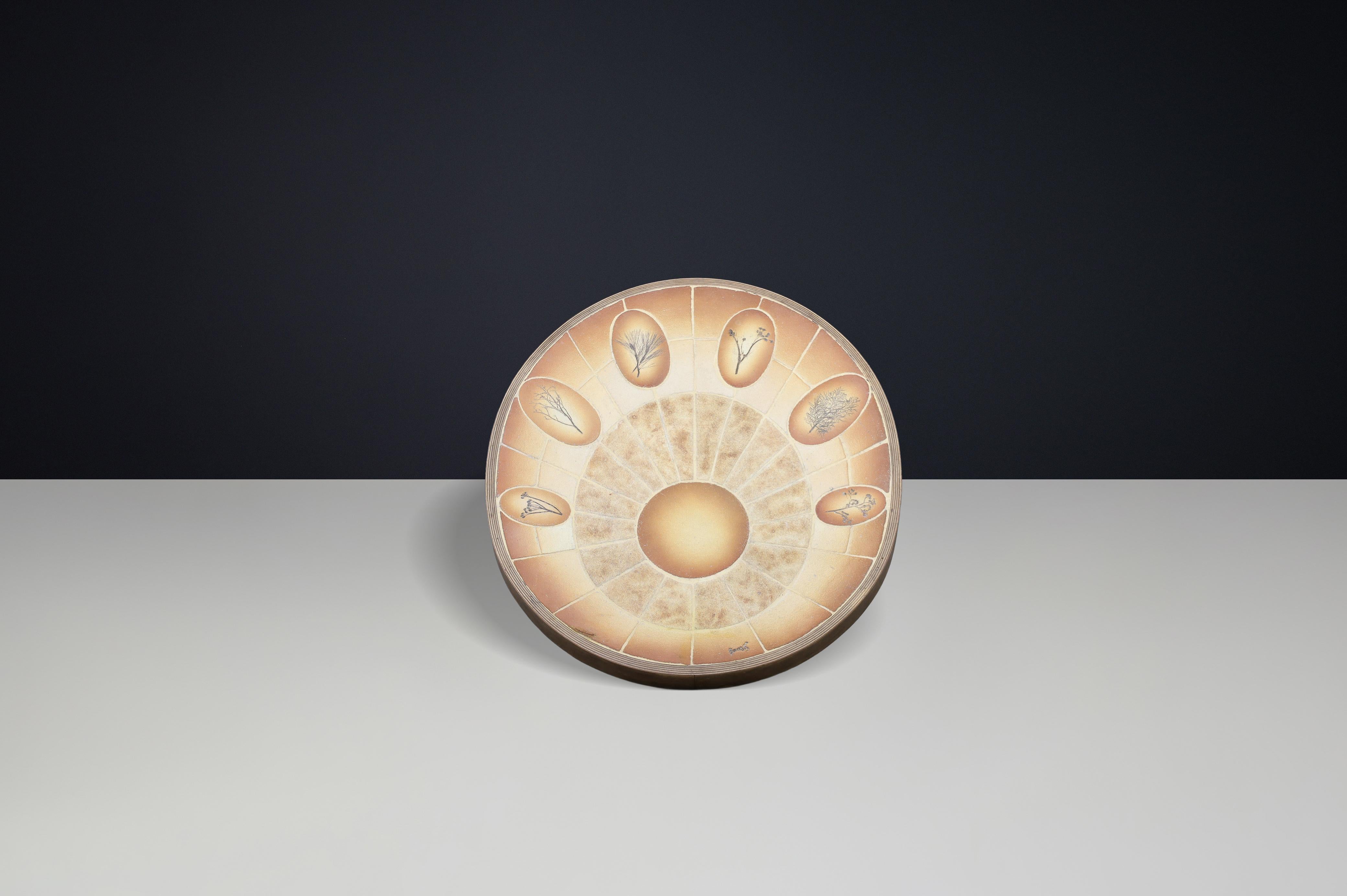 Brutalist Egg-Shaped Vallauris Ceramic Coffee Table by Barrois, France, 1960s In Good Condition For Sale In Almelo, NL