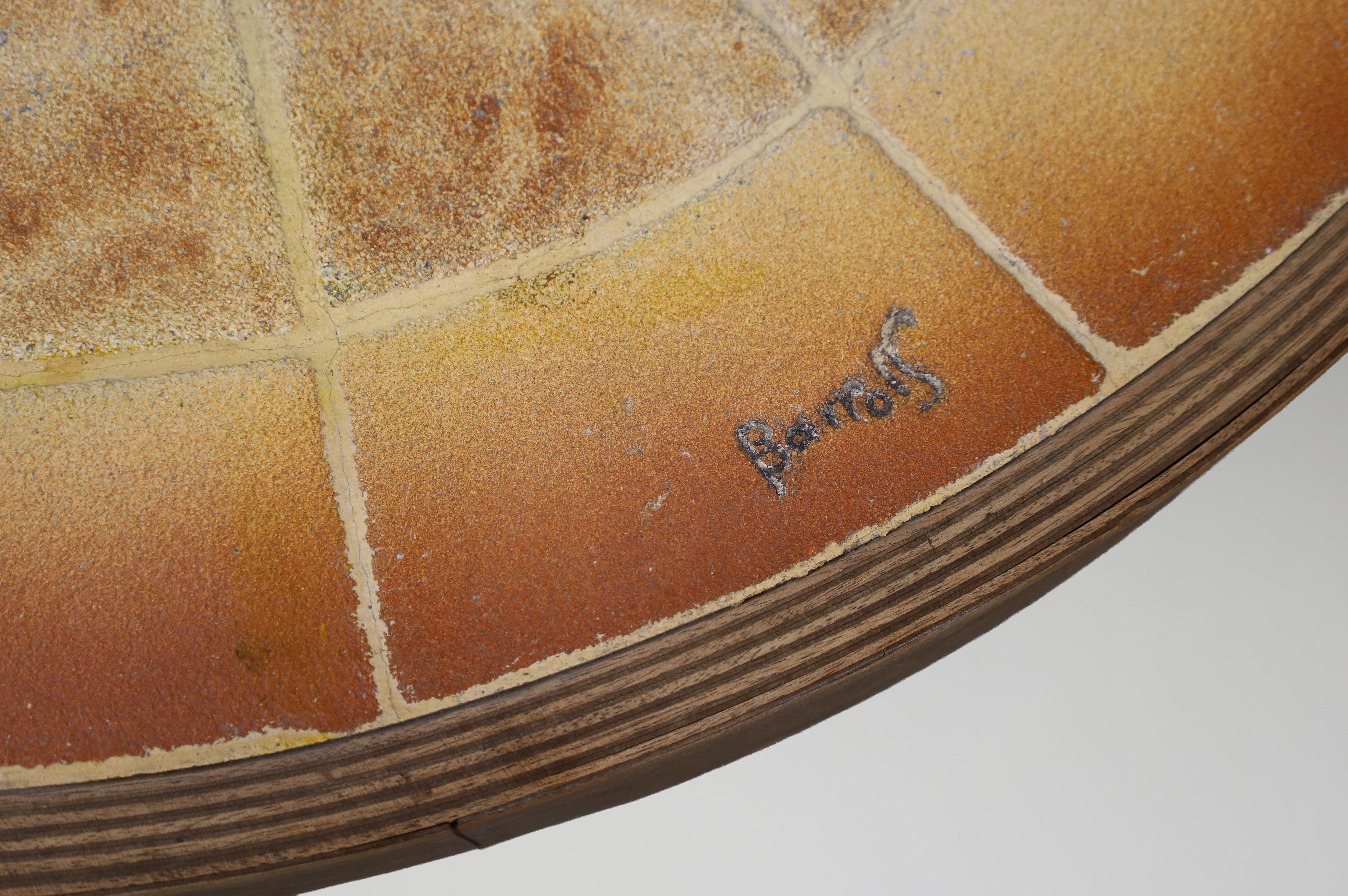 Brutalist Egg-Shaped Vallauris Ceramic Coffee Table by Barrois, France, 1960s For Sale 4