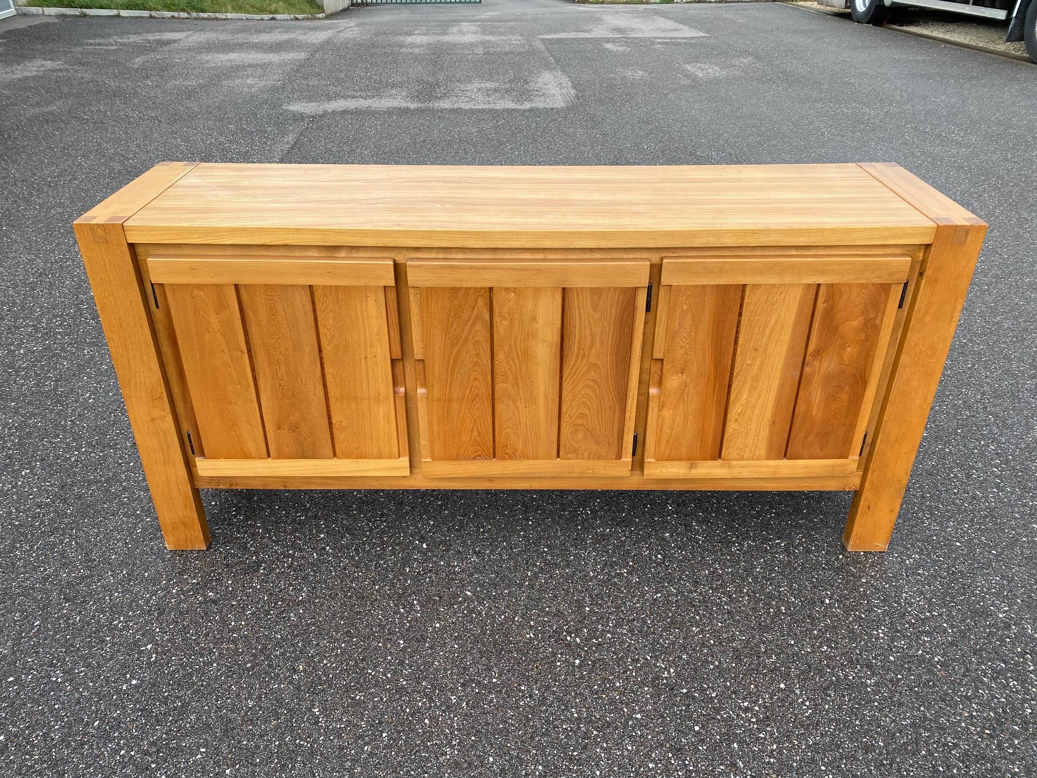 Brutalist Elm Buffet by Maison Monopoly For Sale 5