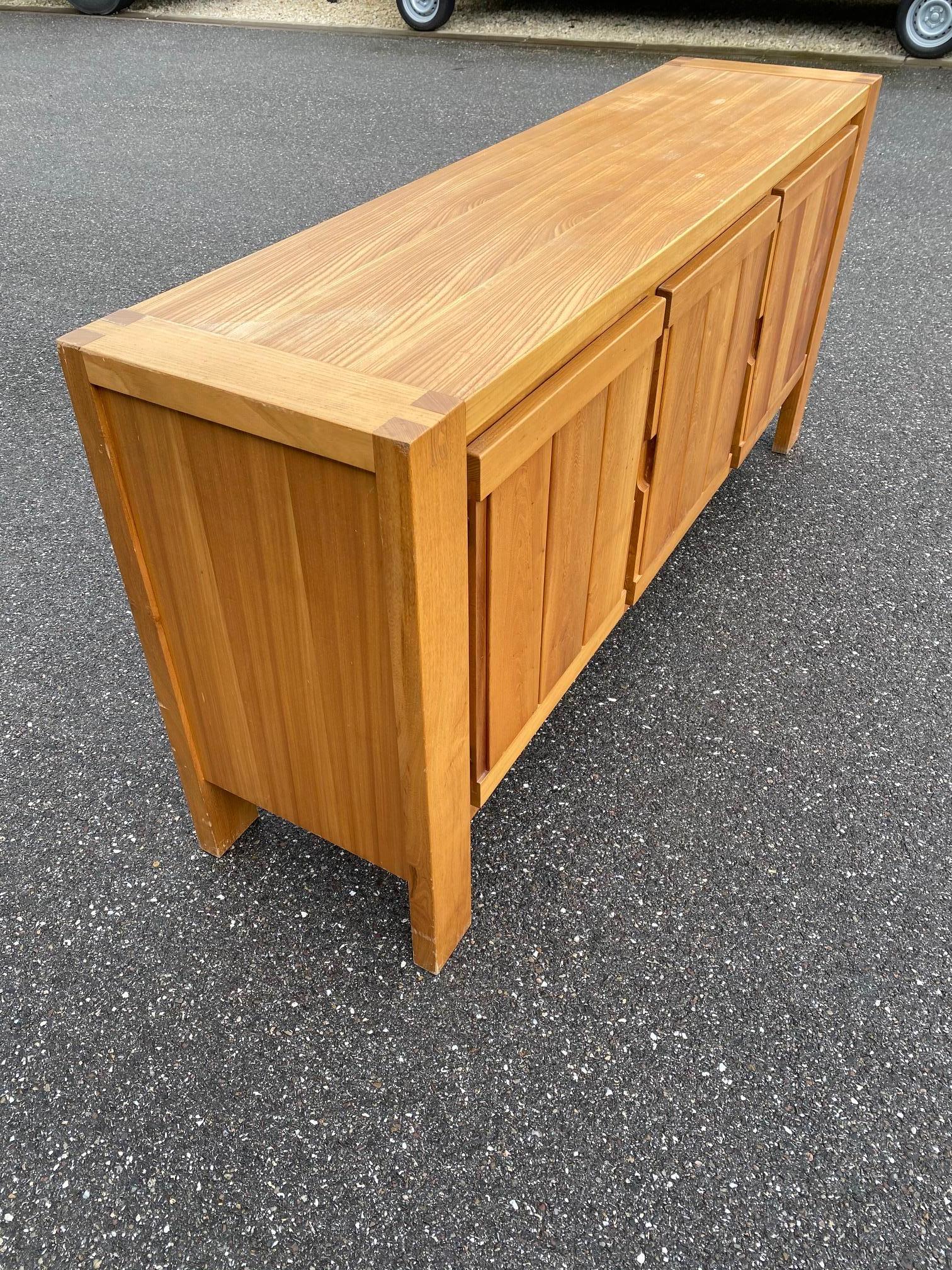 Brutalist Elm Buffet by Maison Monopoly For Sale 1