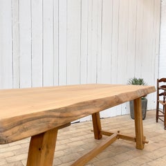 Table à manger en orme brutal, années 1960