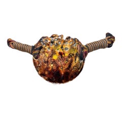 Brutalist Enamel on Copper Art-To-Wear Pendant Belt on Cord, 1980s