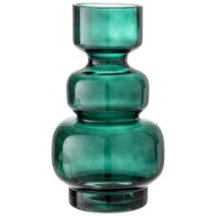 Brutalist Era Style Green Colored Glass Vase