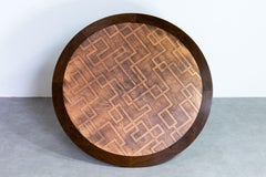 Brutalist Etched Copper 1970s Modern Heinz Lilienthal Rosewood Coffee Table