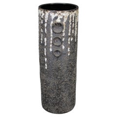 Brutalist European Ceramic Vase with Textured Lava Surface, 1970s
