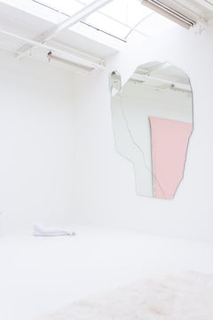 Grand miroir brutaliste d'art contemporain de Roos Schneijderberg