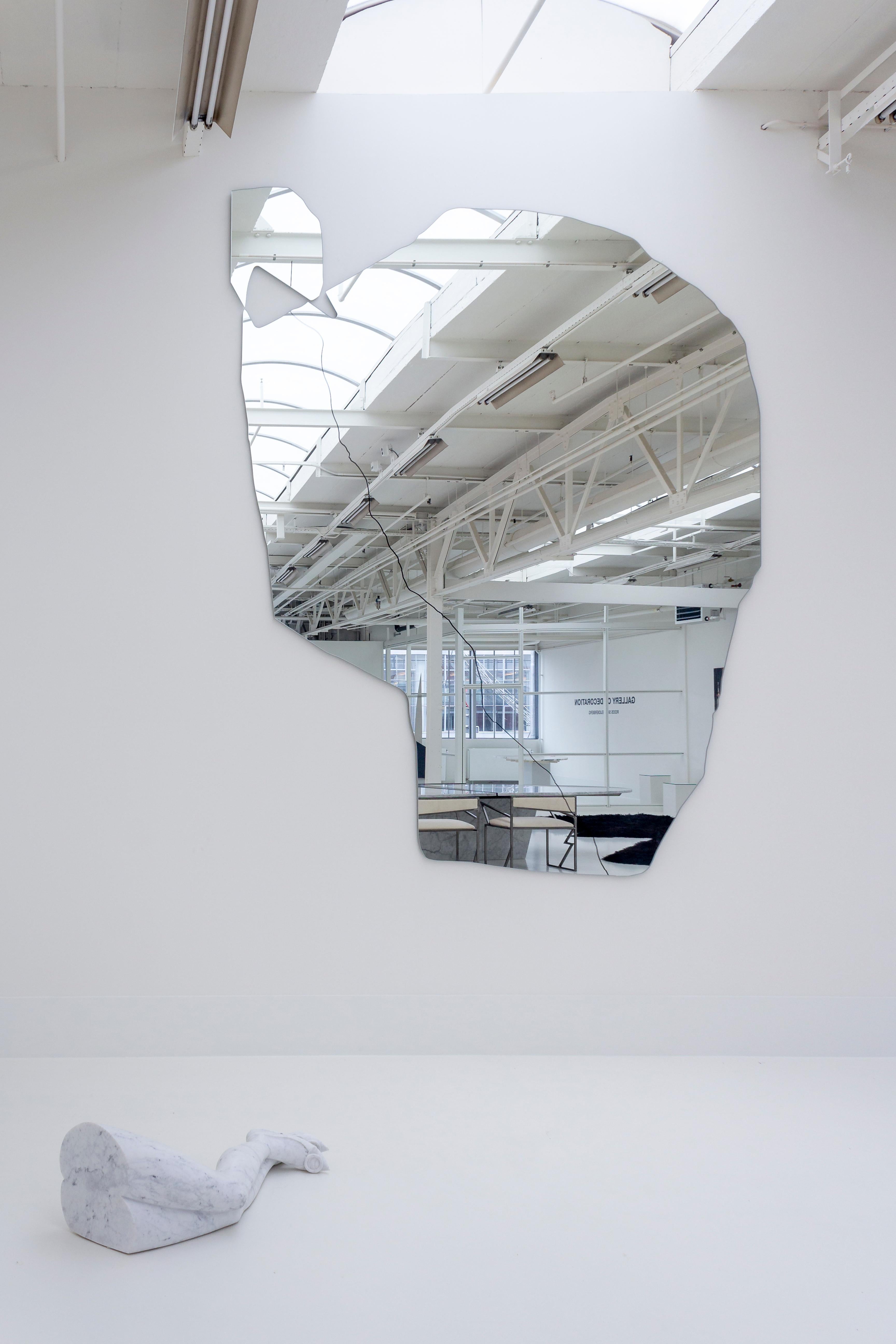 Dutch Grand contemporary art brutalist mirror by Roos Schneijderberg For Sale