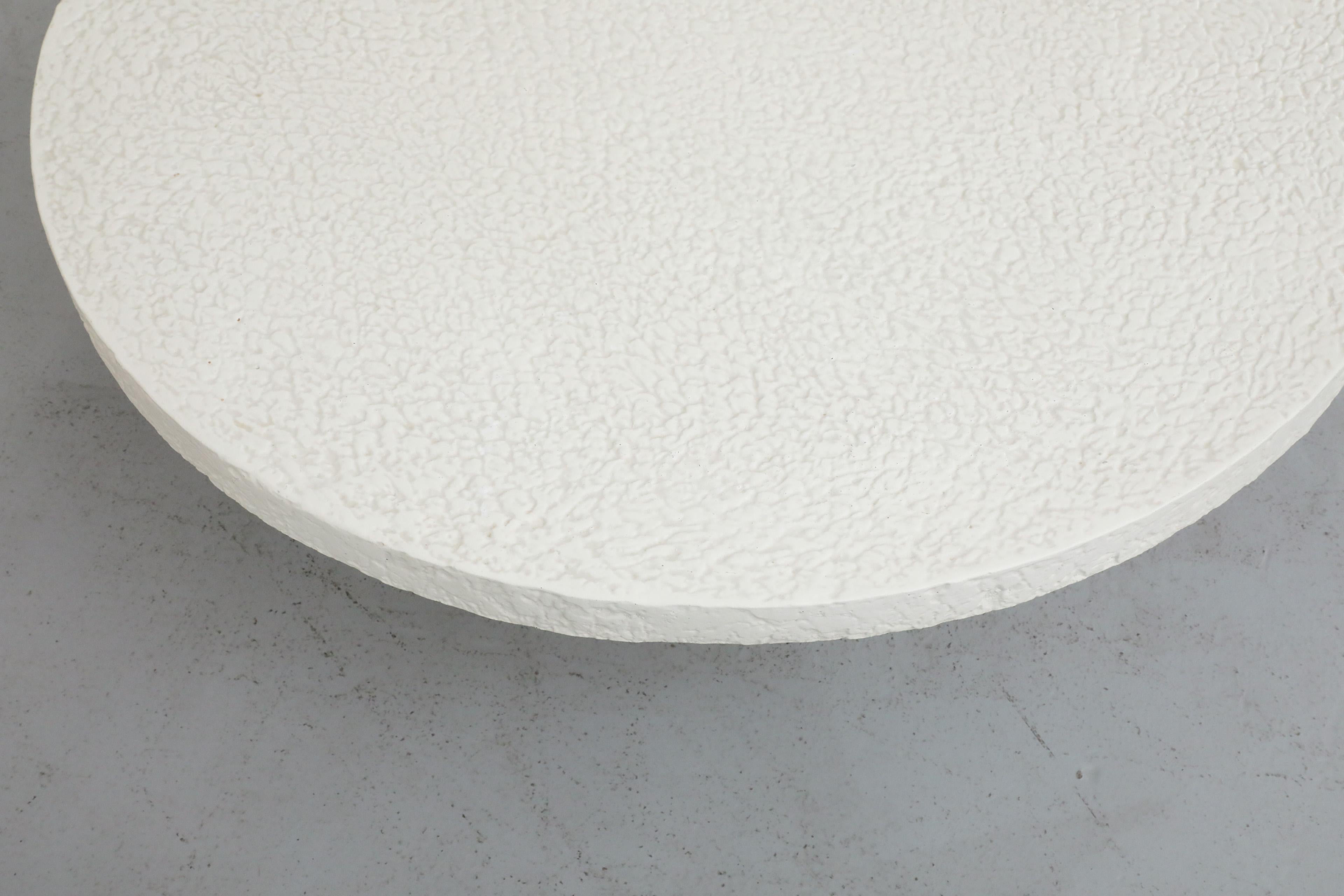 Mid-Century, Brutalist, Faux Lava Stone, Round Coffee Table with Pedestal Base For Sale 3