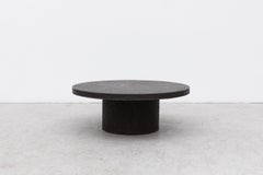 Brutalist Faux Lava Stone Coffee Table with Pedestal Base