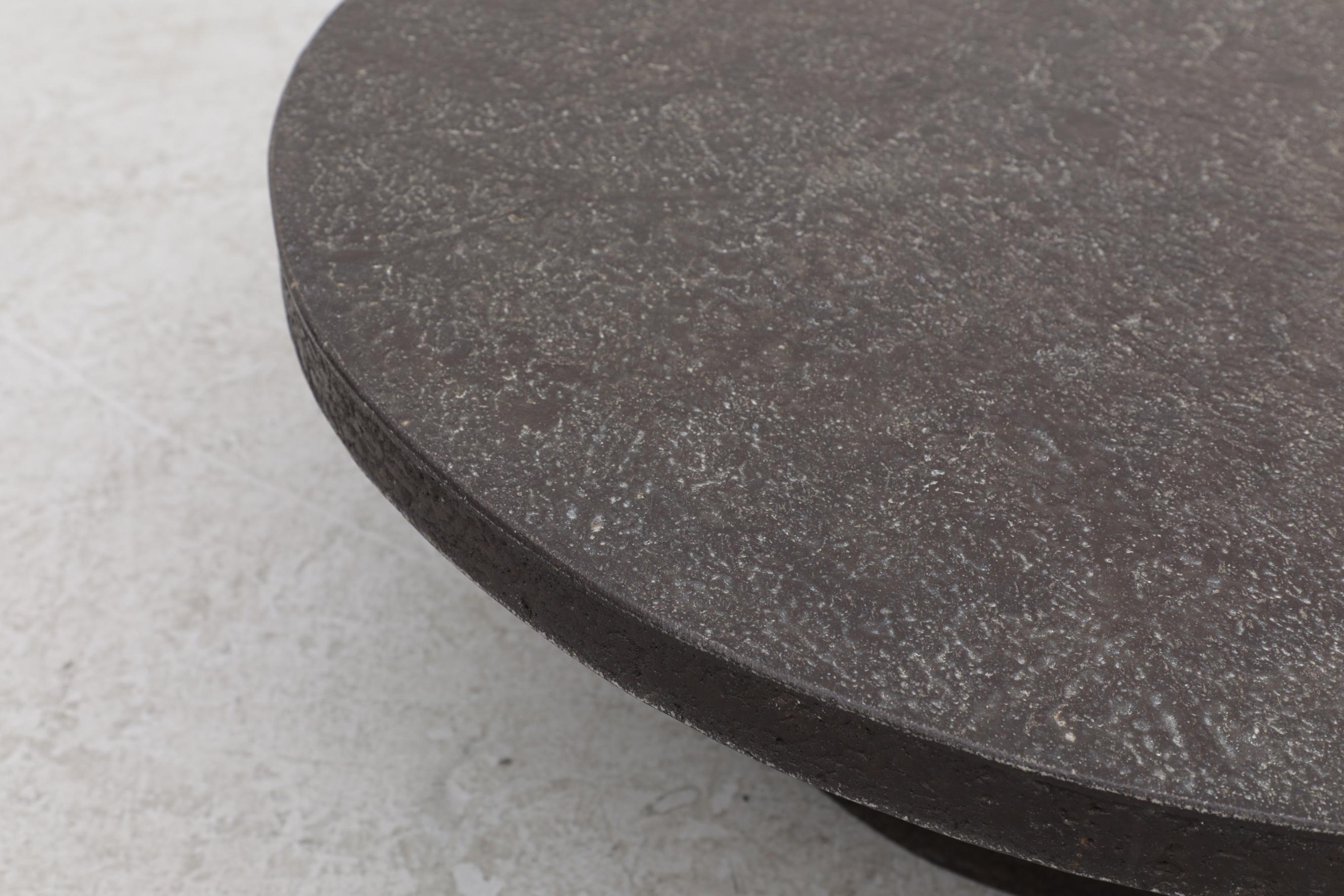 Late 20th Century Brutalist Faux Lava Stone Coffee Table with Pedestal Base