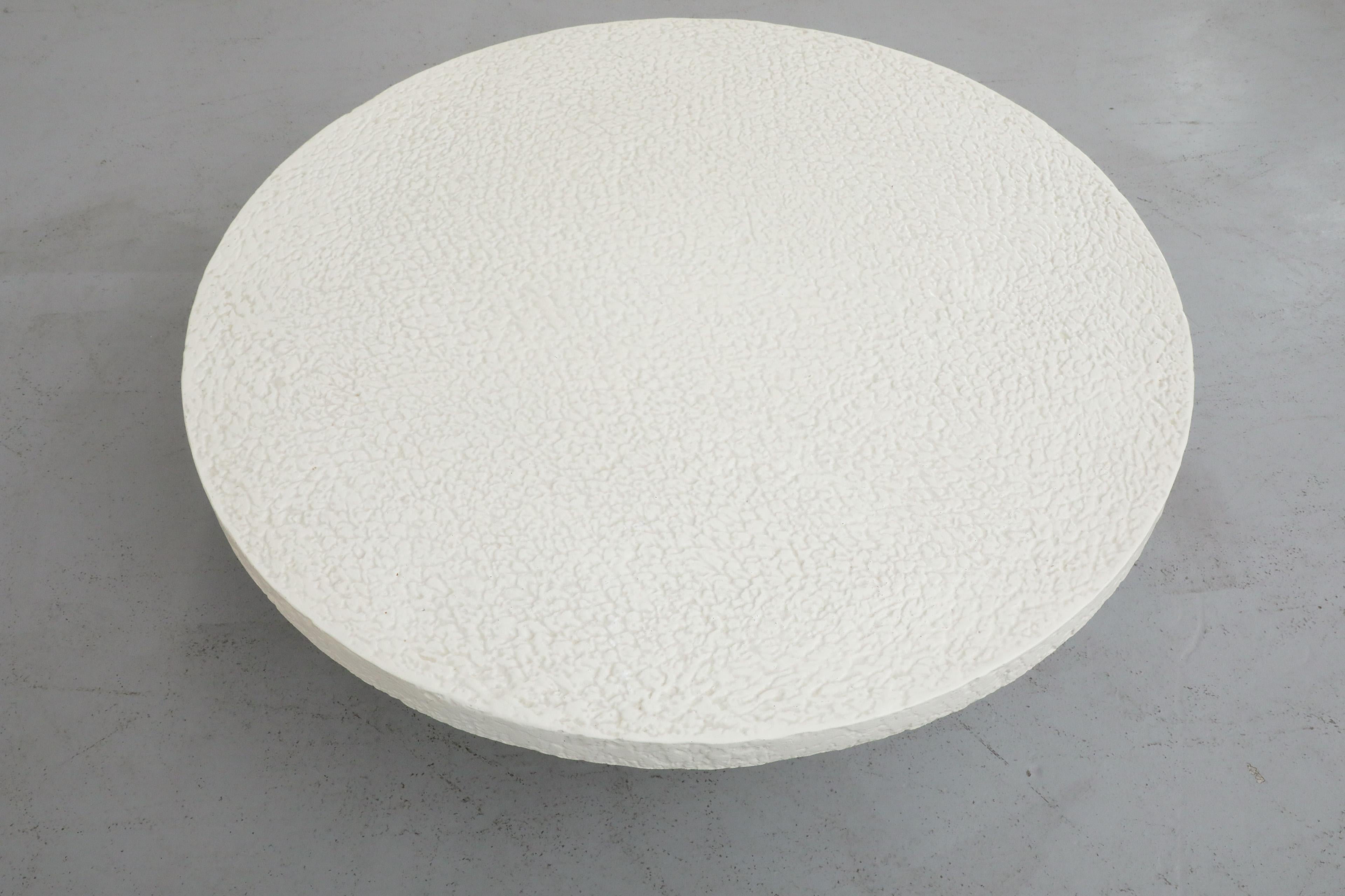 Mid-20th Century Mid-Century, Brutalist, Faux Lava Stone, Round Coffee Table with Pedestal Base For Sale