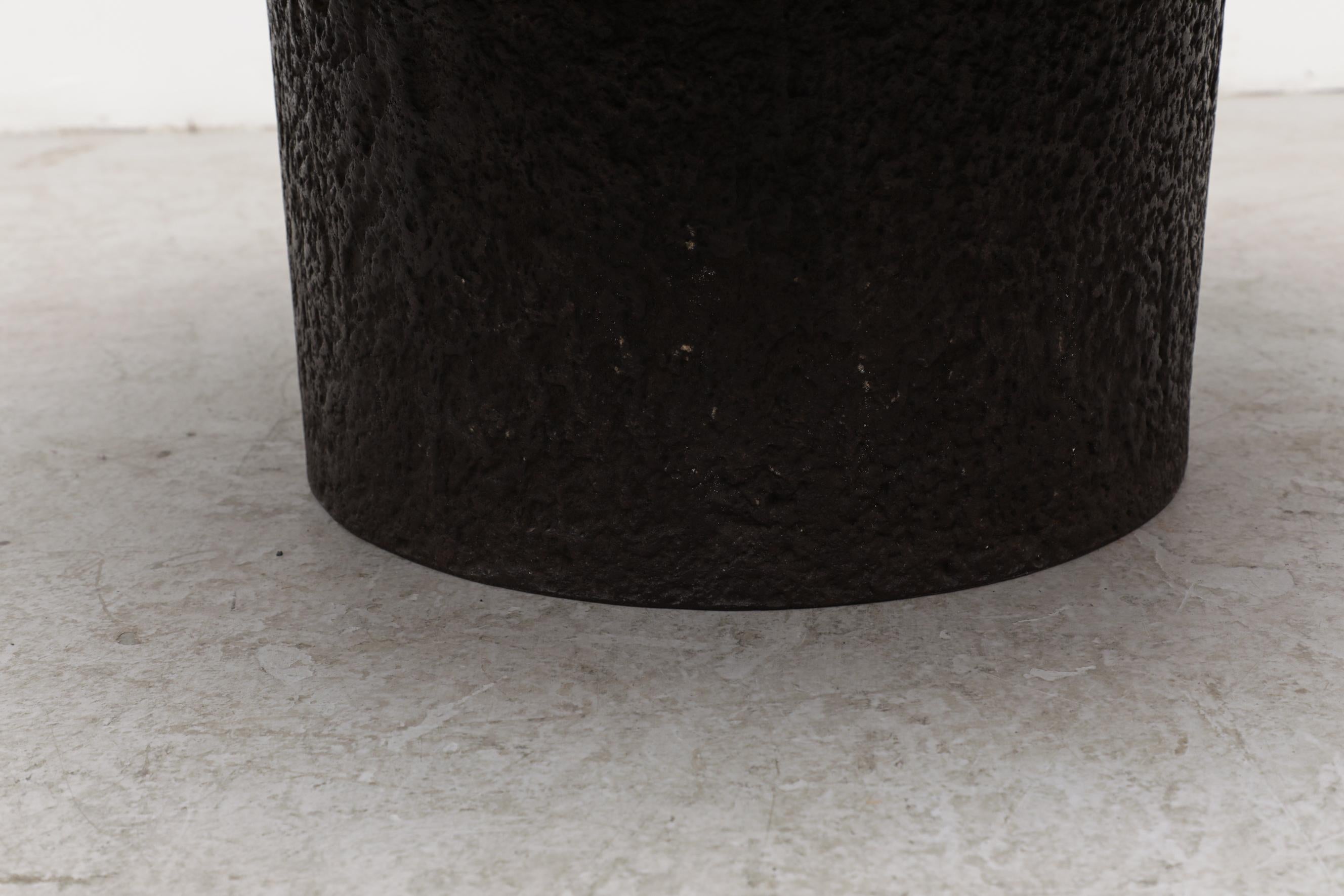 Brutalist Faux Lava Stone Coffee Table with Pedestal Base 2