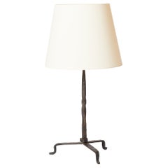 Brutalist "Ferronnerie" Wrought Iron Lamp in style of Marolles - France 1970's