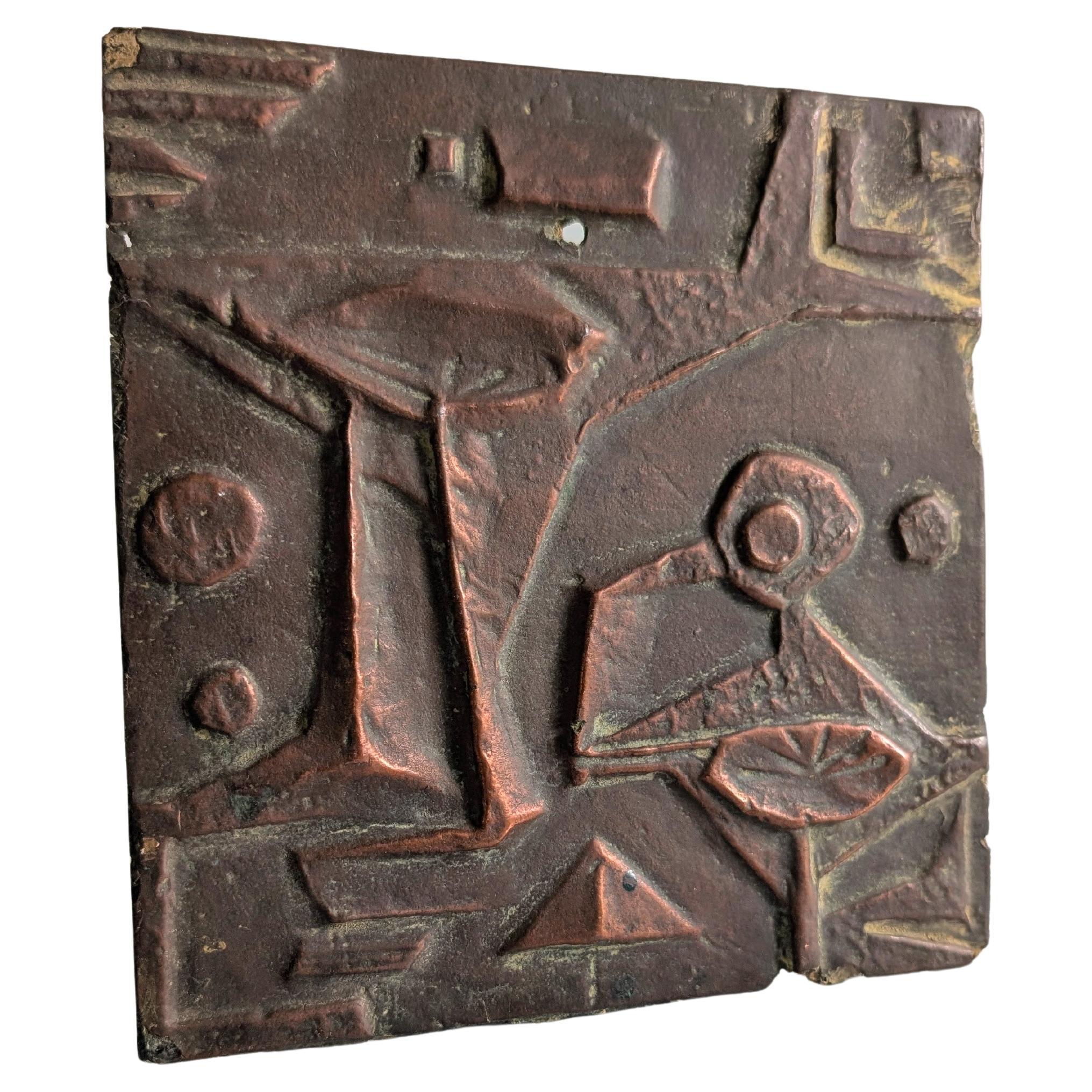 Brutalist Fiberglass Relief Wall Plaque, 1960s For Sale