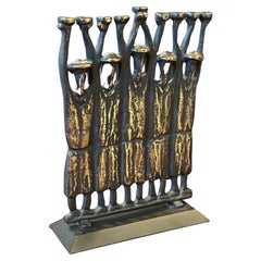 Menorah brutaliste en bronze de Ruth Bloch / Block