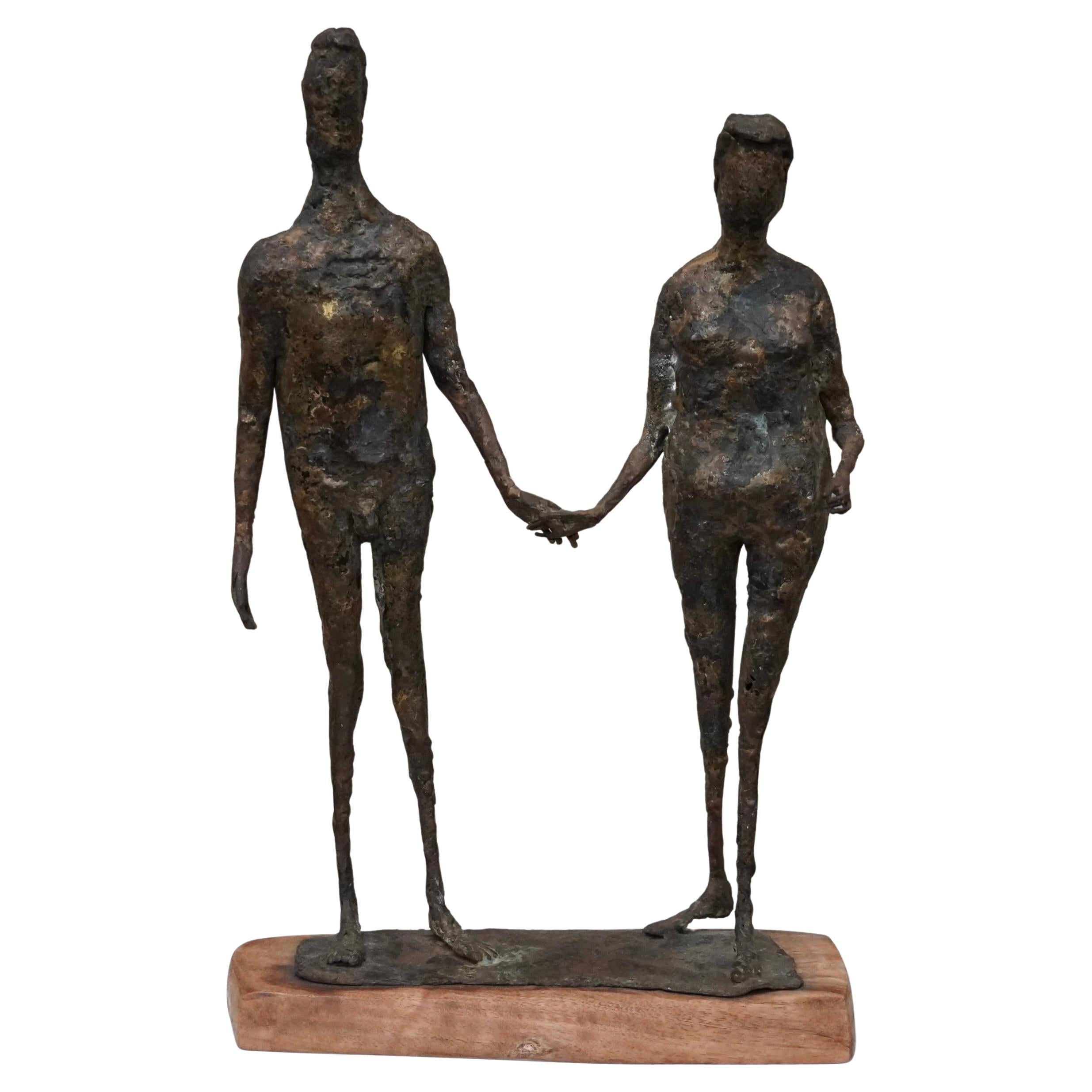 Brutalist Figurative Sculpture "The Couple"