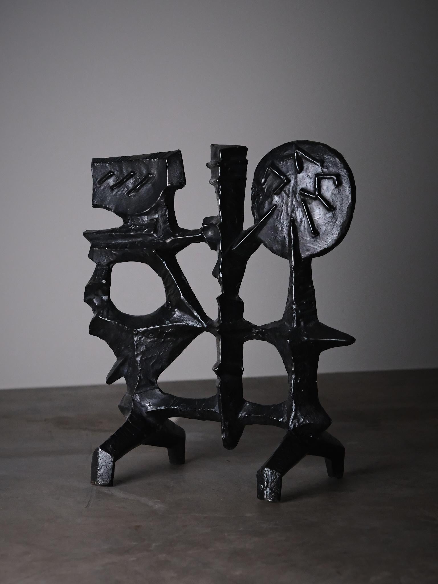 Brutalist fire screen by Olle Hermansson for Husqvarna, Sweden, 1960s Escandinavo moderno en venta