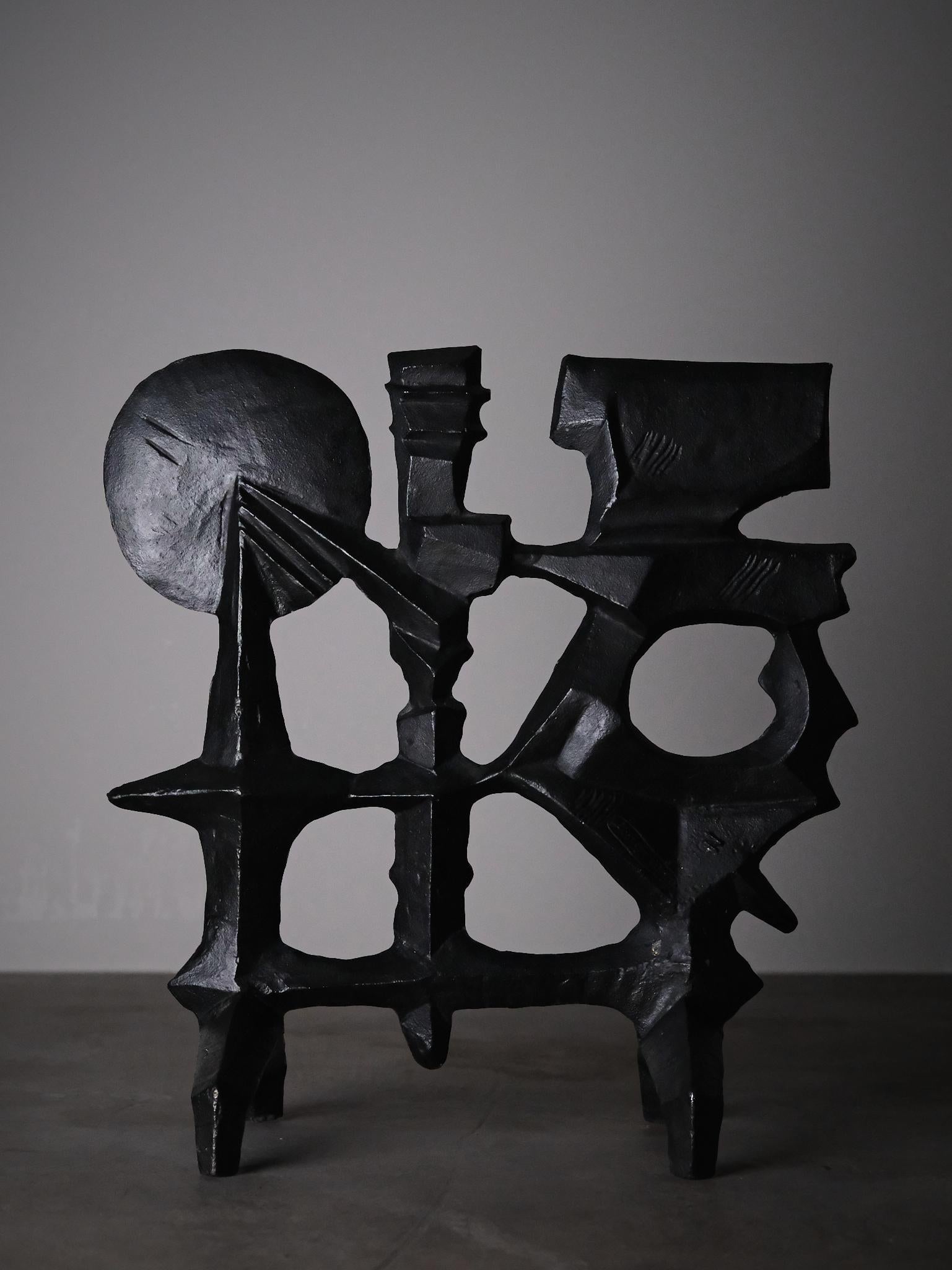 Brutalist fire screen by Olle Hermansson for Husqvarna, Sweden, 1960s siglo XX en venta