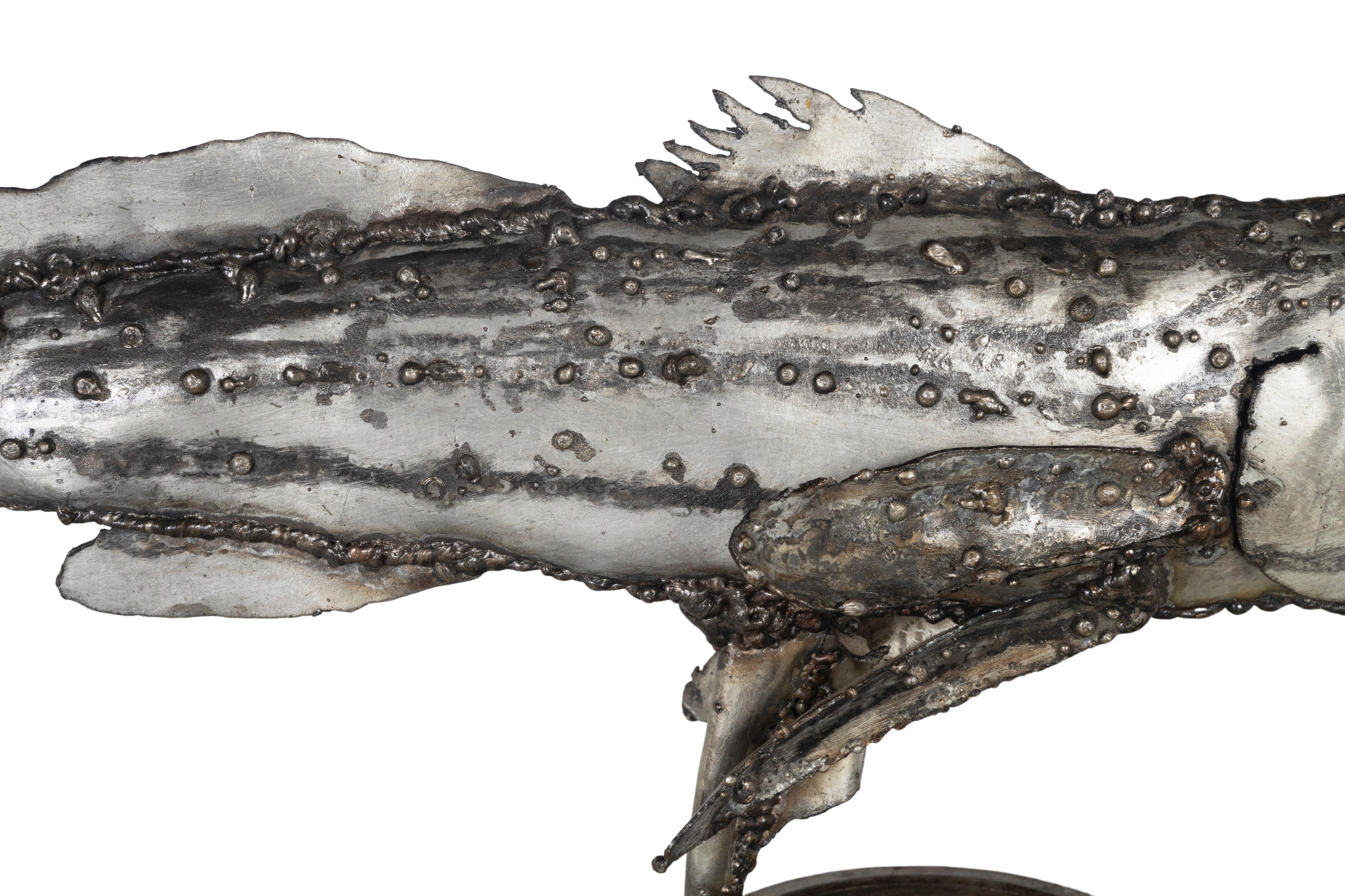 Brutalist Fish Sculpture Metal en venta
