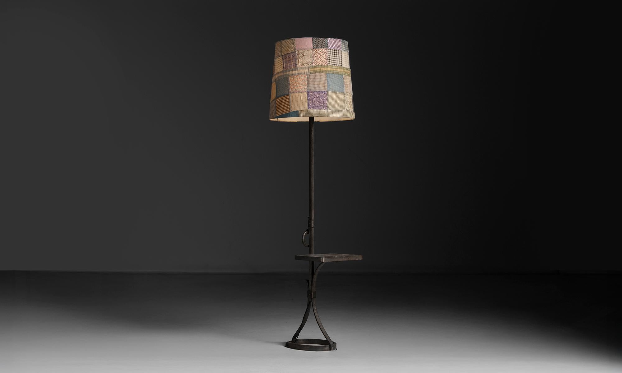 Fabric Brutalist Floor Lamp by Jean Pierre Ryckaert, France circa 1960