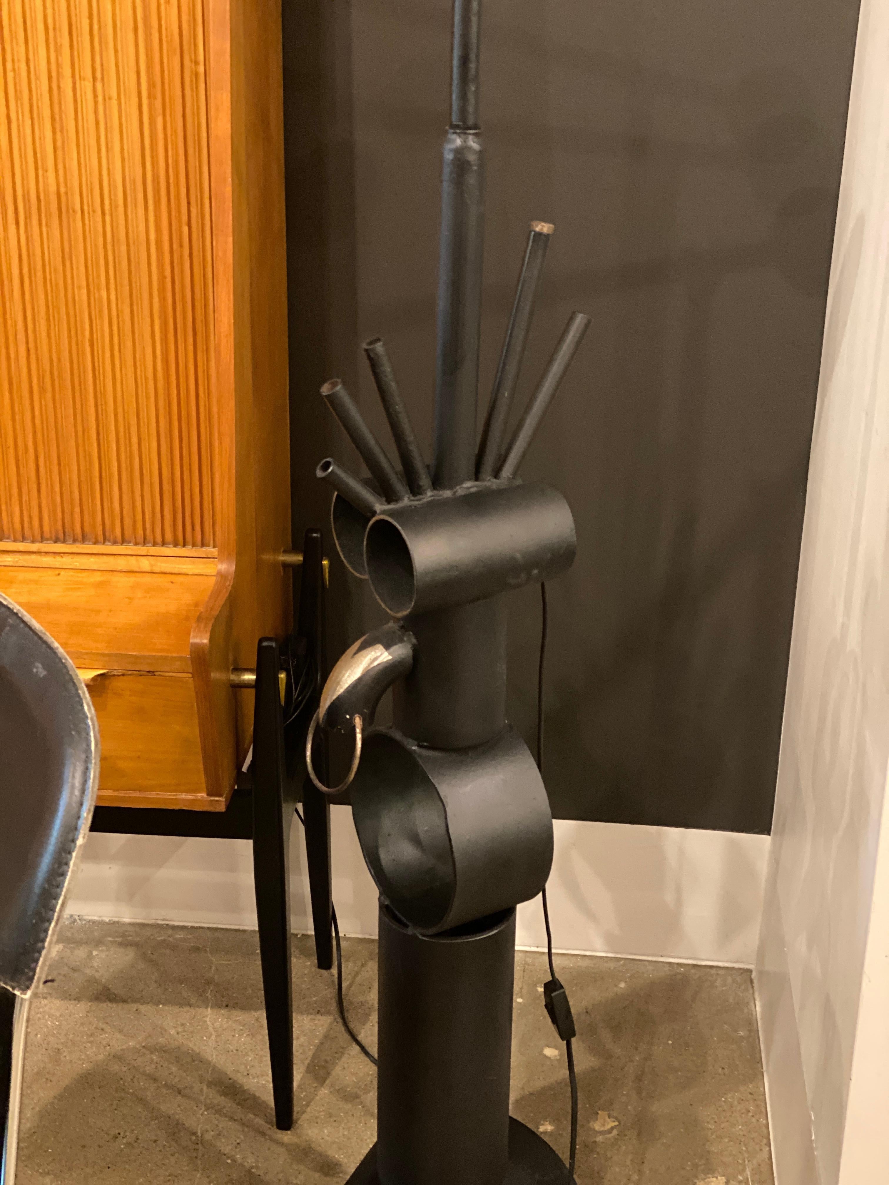 Welded Brutalist Floor Lamp, France, 1970's For Sale