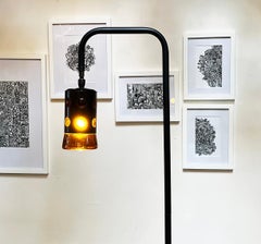 Brutalist Floor Lamp, Glass by Felipe Derflingher, circa 1960