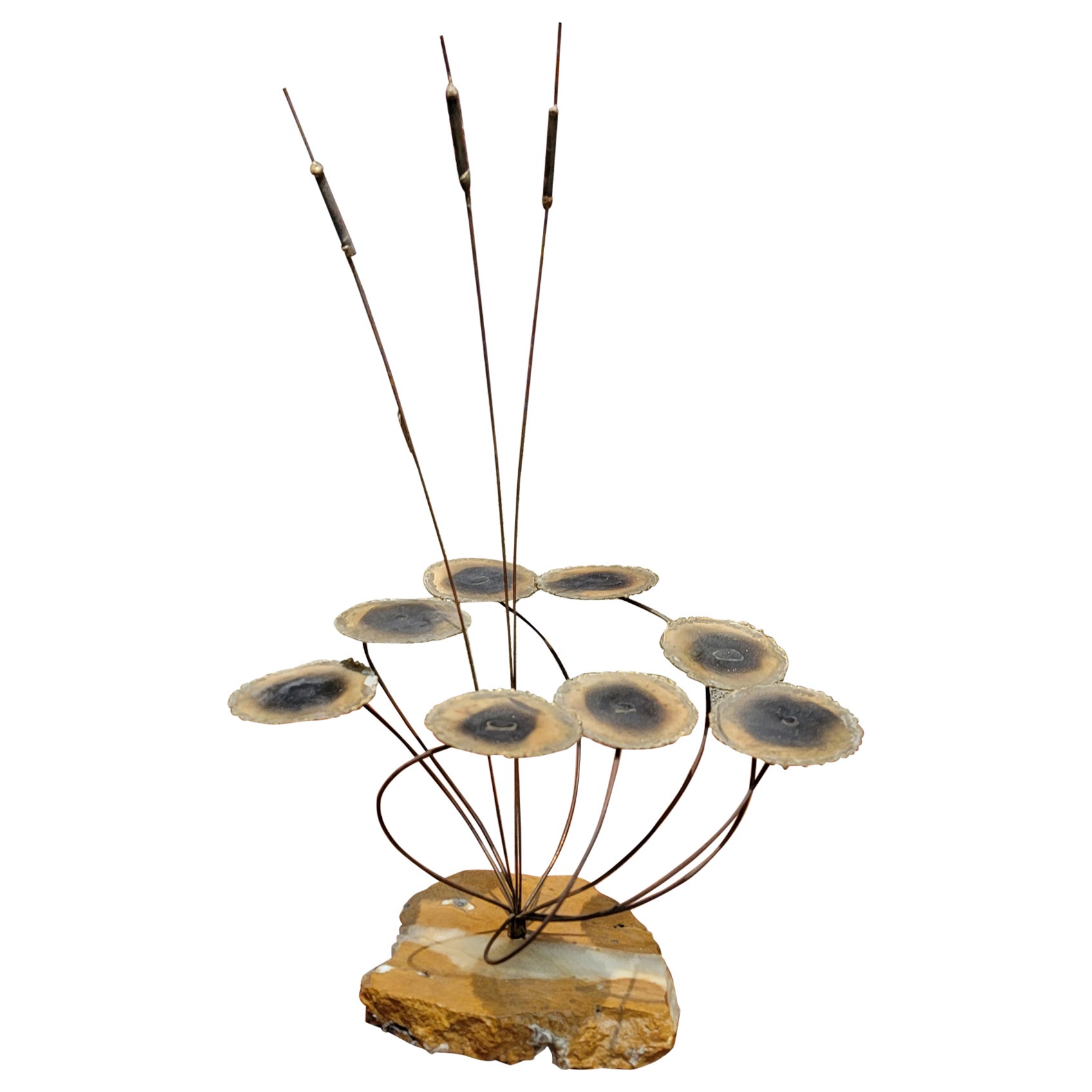 Brutalist Flower Sculpture Manner of Jere