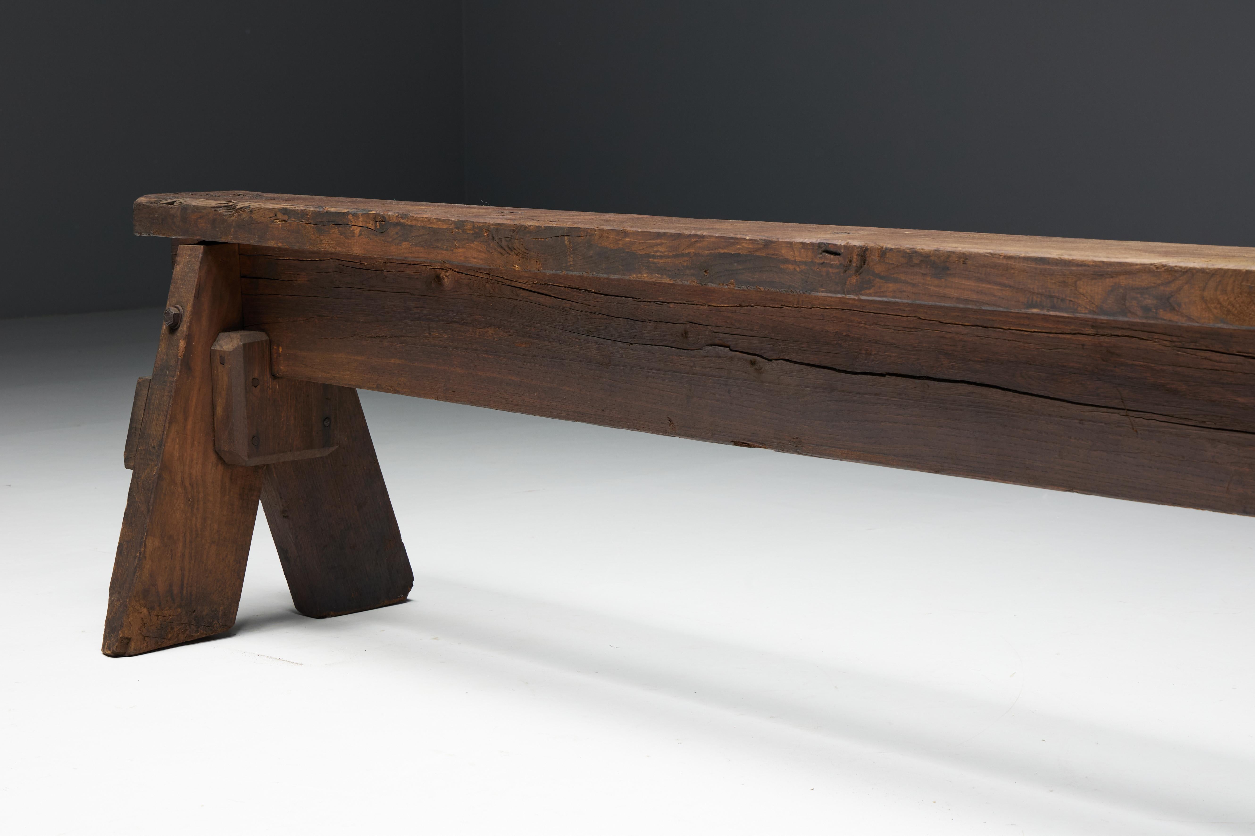 Bancs d'art populaire brutaliste, France, 19ème siècle en vente 9
